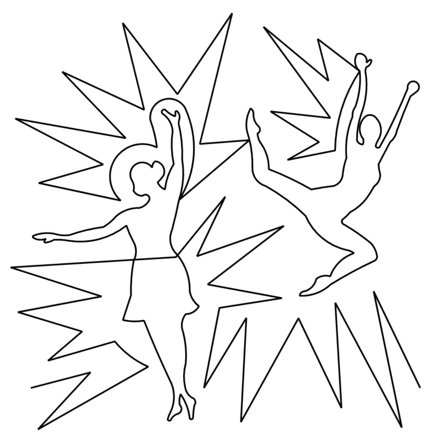 Dance Digital E2E Wildflower Quilting Pantograph Close Up