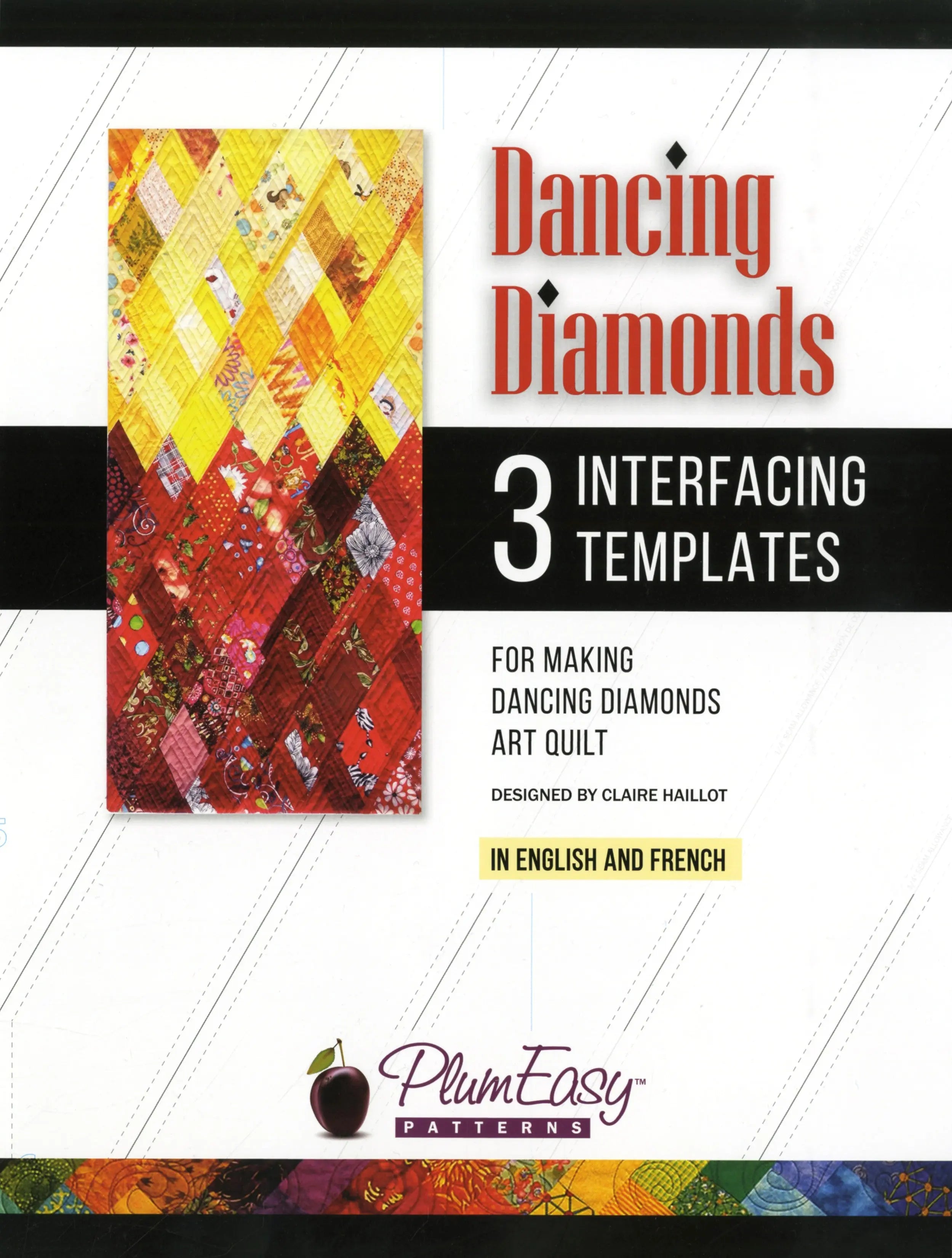 Dancing Diamonds Interfacing Template 3-pack - Linda's Electric Quilters