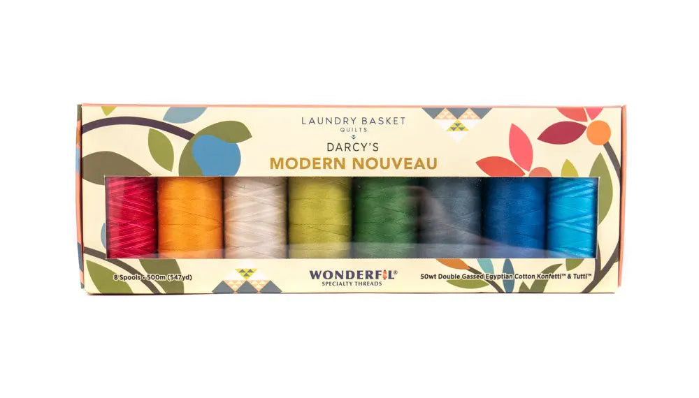 Darcy’s Modern Nouveau by Edyta Sitar - Egyptian Cotton Thread Pack WonderFil USA