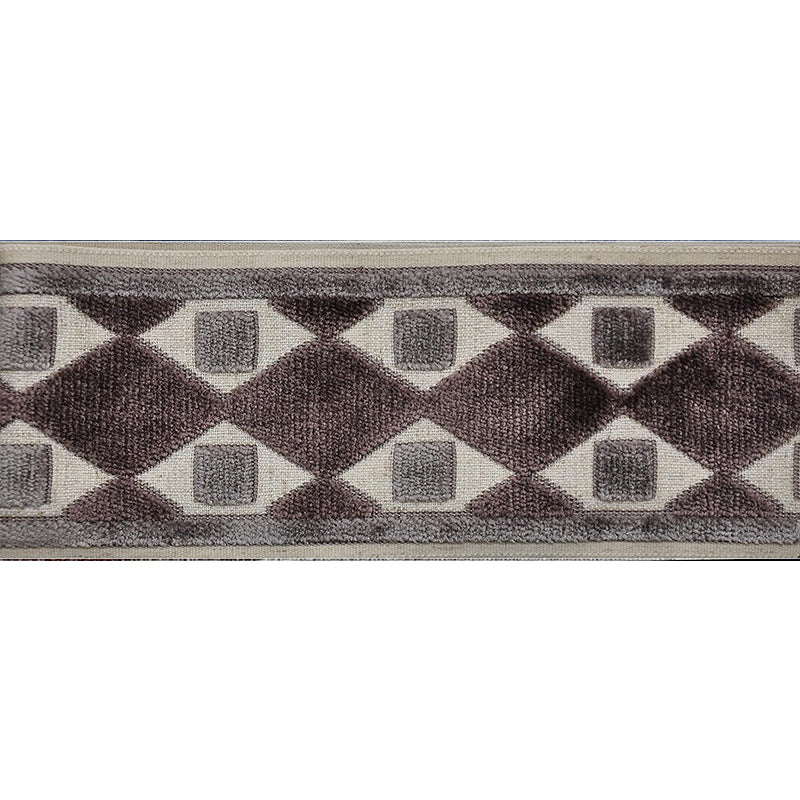 Decorative Chenille Trim Tape - 3 1/2" Wide (25 Yard Roll) - BR-7539-94/11 Brown and Ivory