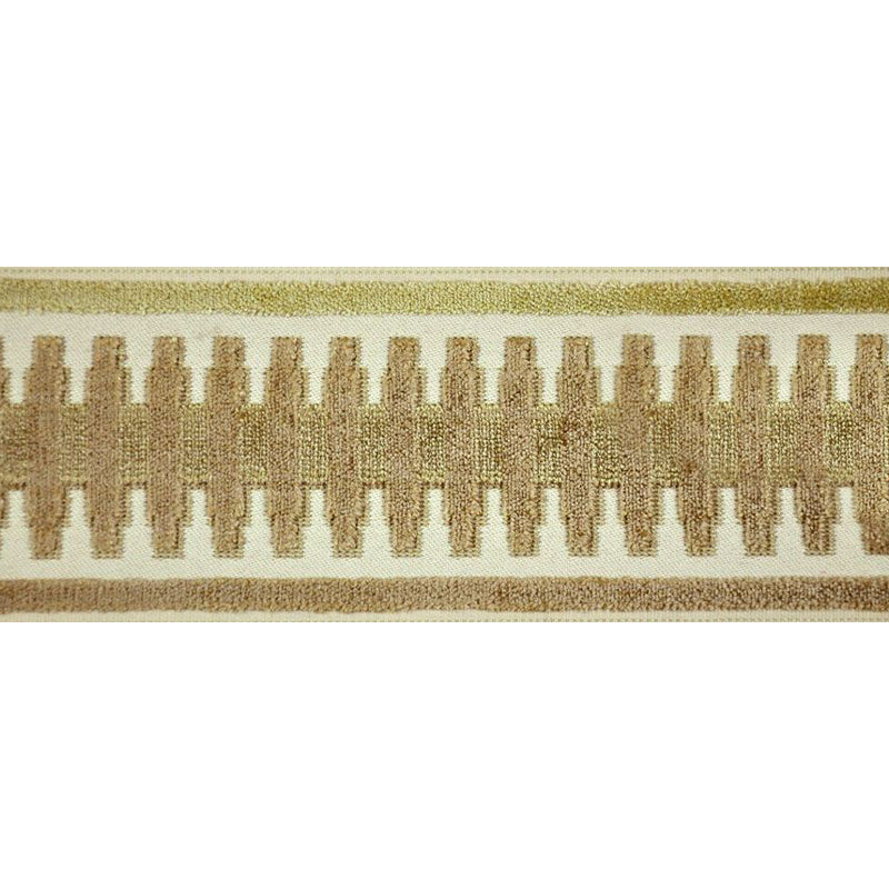 Decorative Chenille Trim Tape - 3 1/2" Width (25 Yard Roll) - BR-7522-16/24 Sable/Ivory