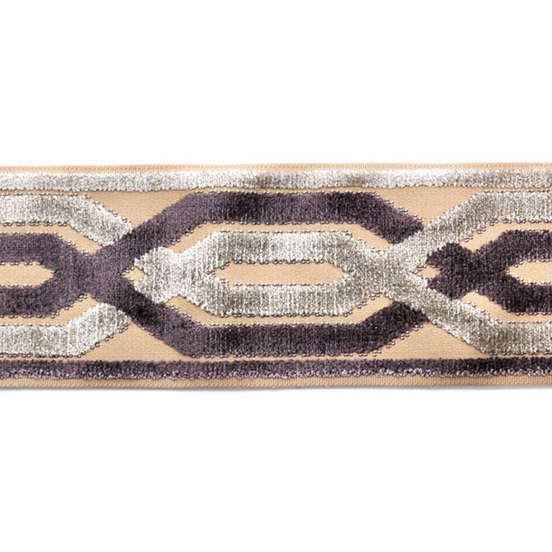 Decorative Chenille Trim Tape - 3 1/2" Width (25 Yard Roll) - BR-7524-49/11 Brown/Ivory