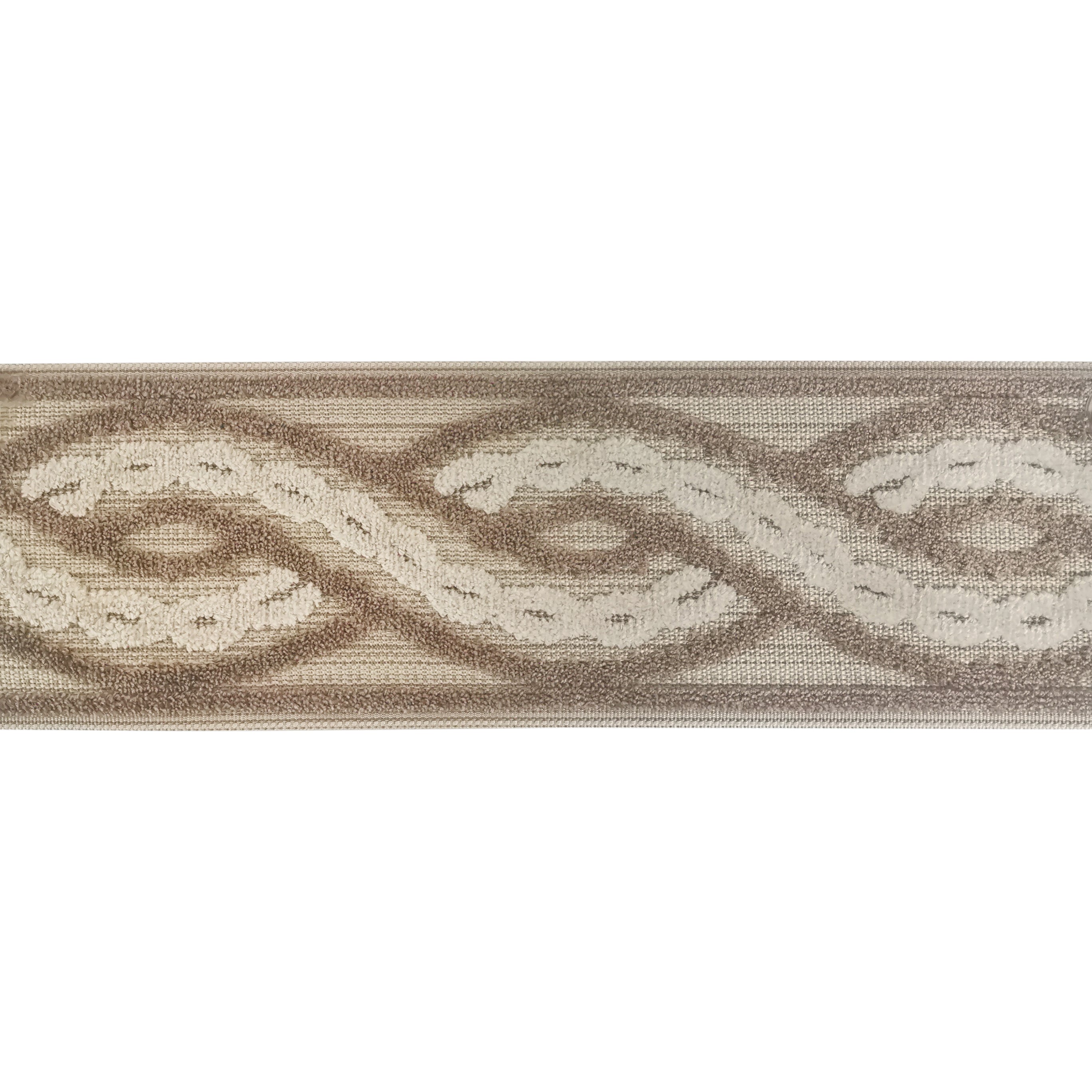 Decorative Chenille Trim Tape - 3 1/2" Width (25 Yard Roll) - BR-7525-16/24 Beige/Taupe