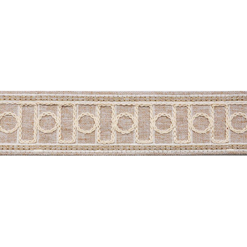 Decorative Woven Trim Tape - 2" Width (25 Yard Roll) - BR-7532-28 Beige