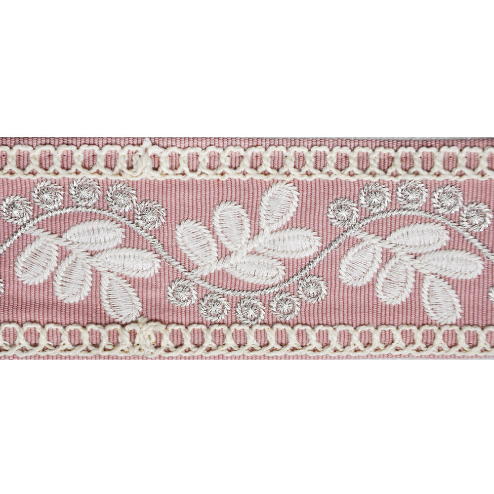 Decorative Woven Trim Tape - 2" Width (25 Yard Roll) - BR-7548-20 Pink