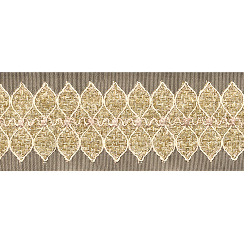 Decorative Woven Trim Tape - 3 1/2" Width (25 Yard Roll) - BR-7549-82 Sand