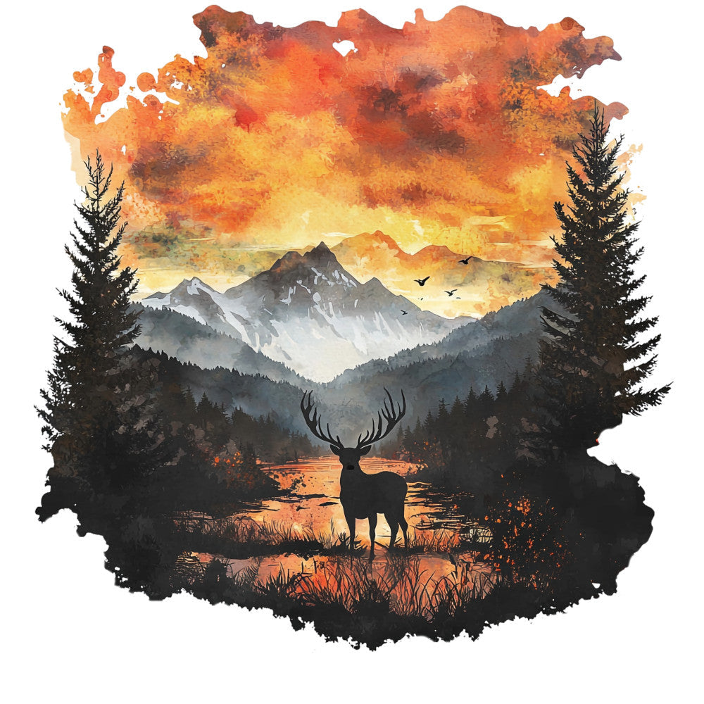 Deer in Nature Fabric Panel 27
