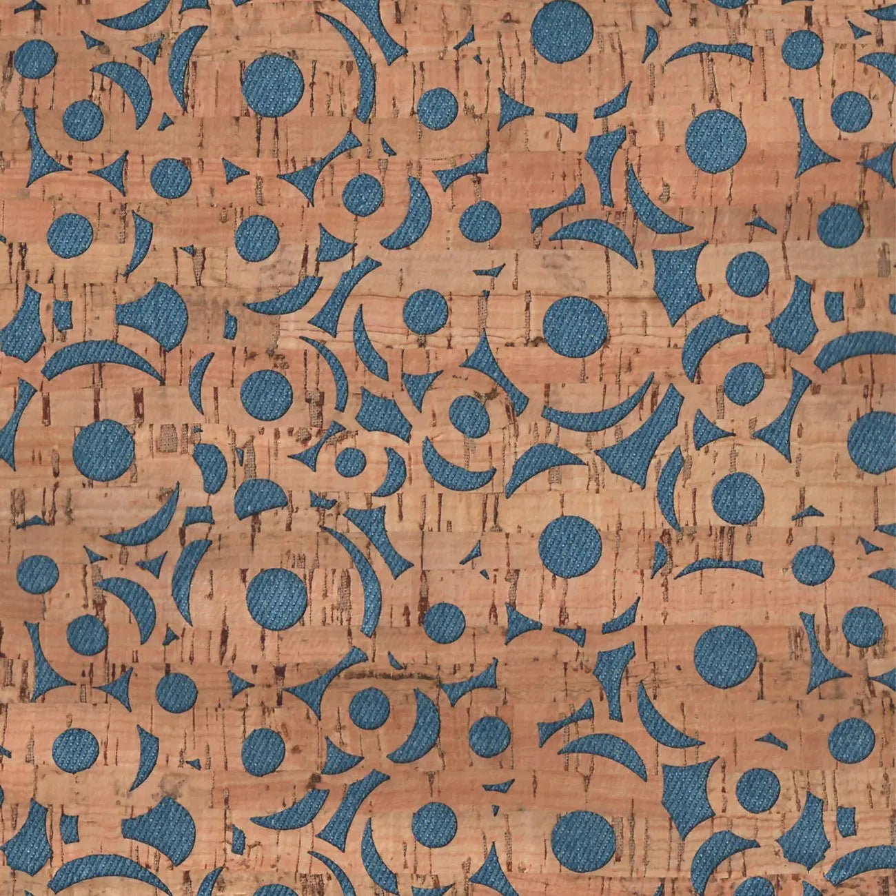 Denim Canvas Backed Cheery O's Pro Cork 1/2 yard - Linda's Electric Quilters