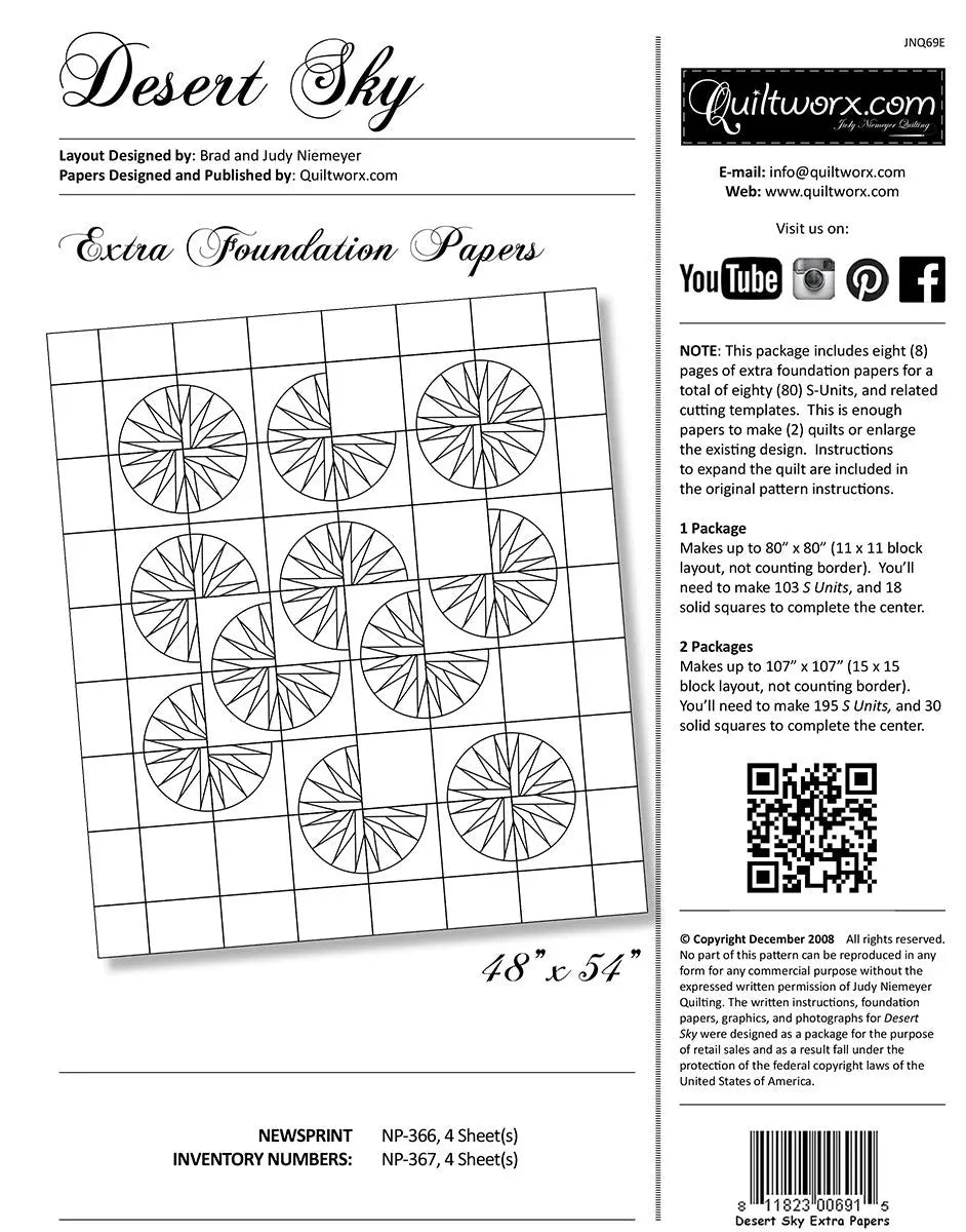 Desert Sky Extra Foundation Paper - Linda's Electric Quilters
