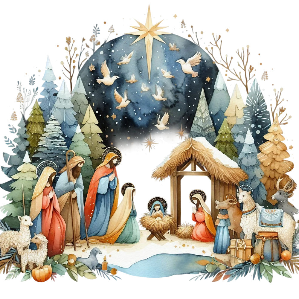 Detailed Christmas Nativity Scene Fabric Panel 15 - quilting cotton panel - Linda's Electric Quilters