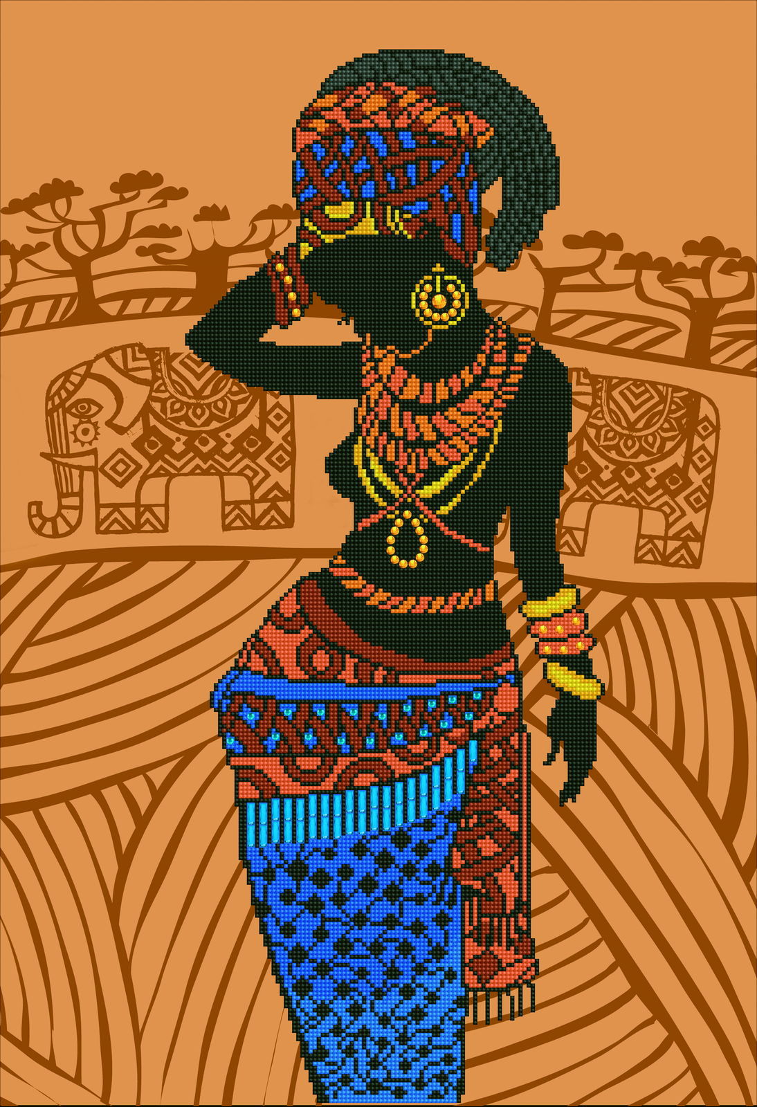 Diamond Dotz African Princess - 20.5" x 29.9"