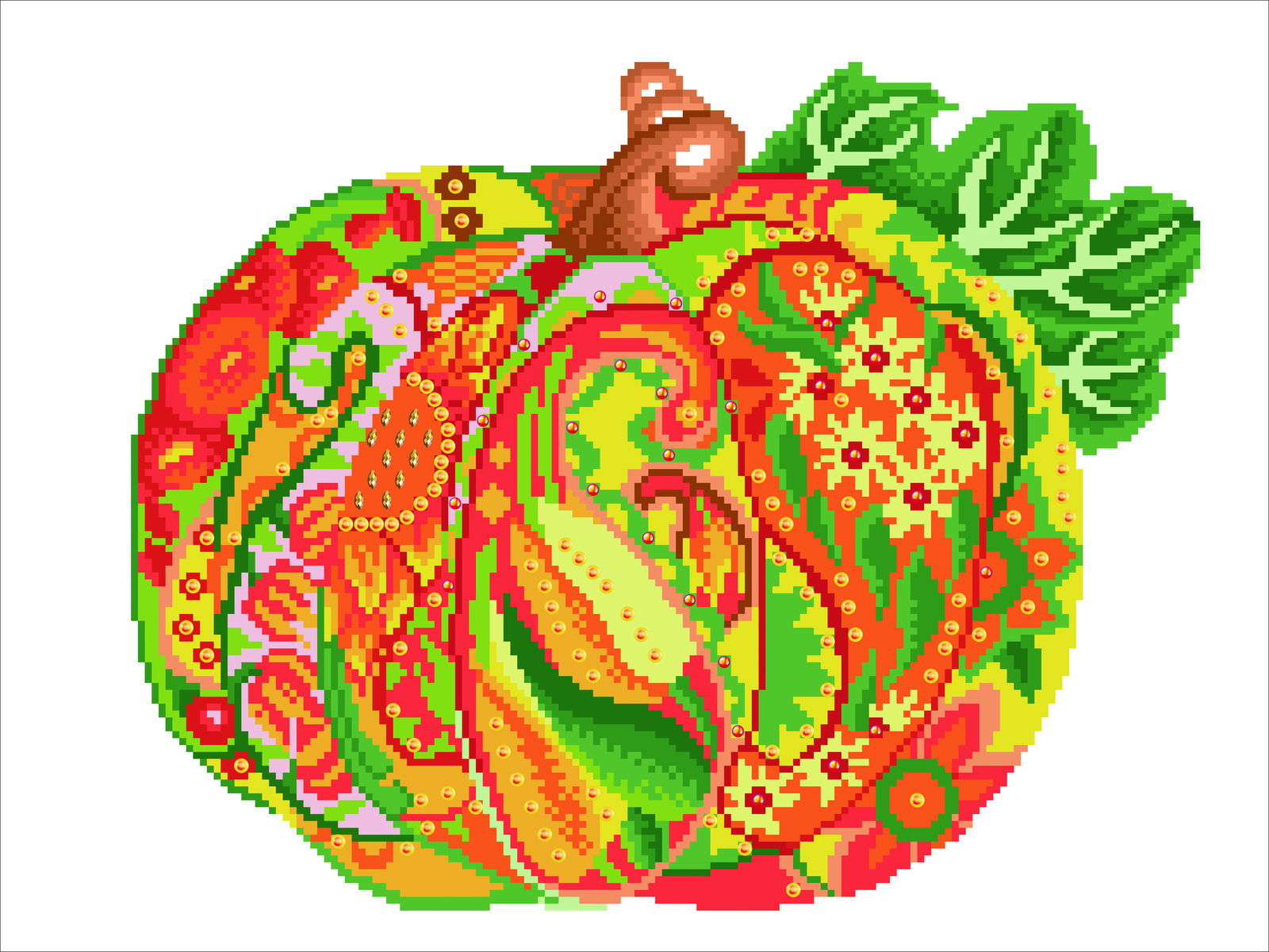 Diamond Dotz Autumn Pumpkin Amber Sparkle - 15.4" x 20.5"