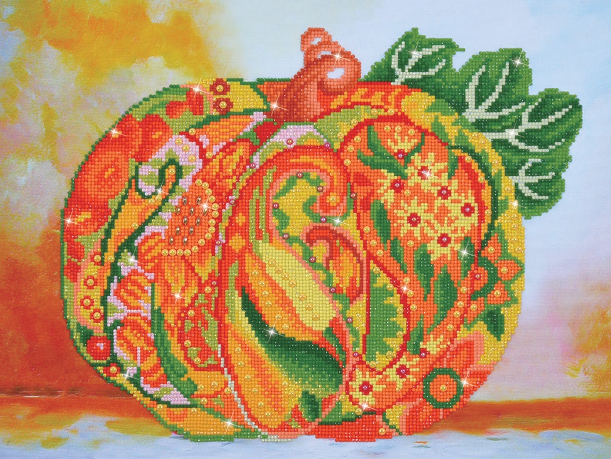 Diamond Dotz Autumn Pumpkin Amber Sparkle - 15.4" x 20.5"