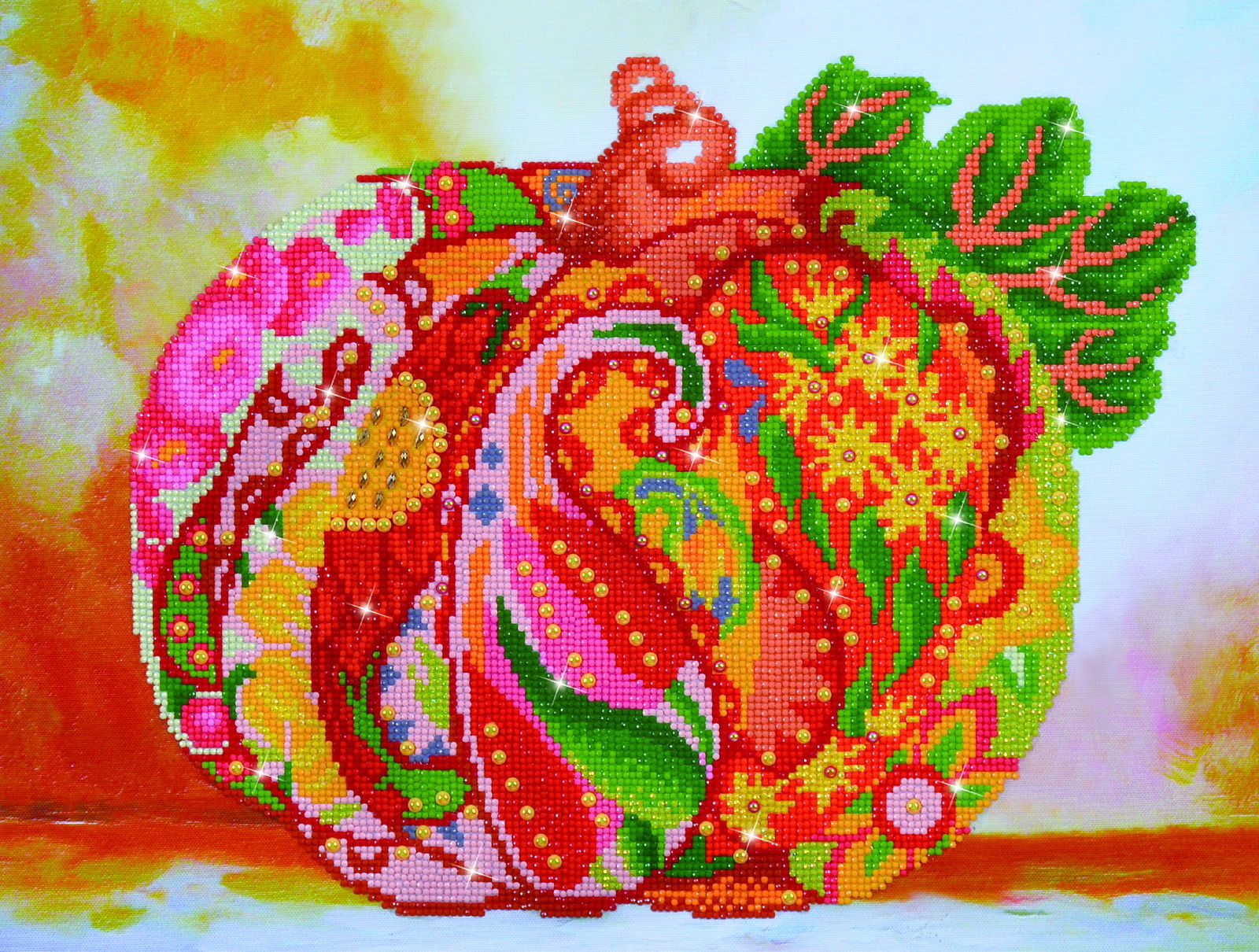 Diamond Dotz Autumn Pumpkin Rose Sparkle - 20.5" x 15.4"