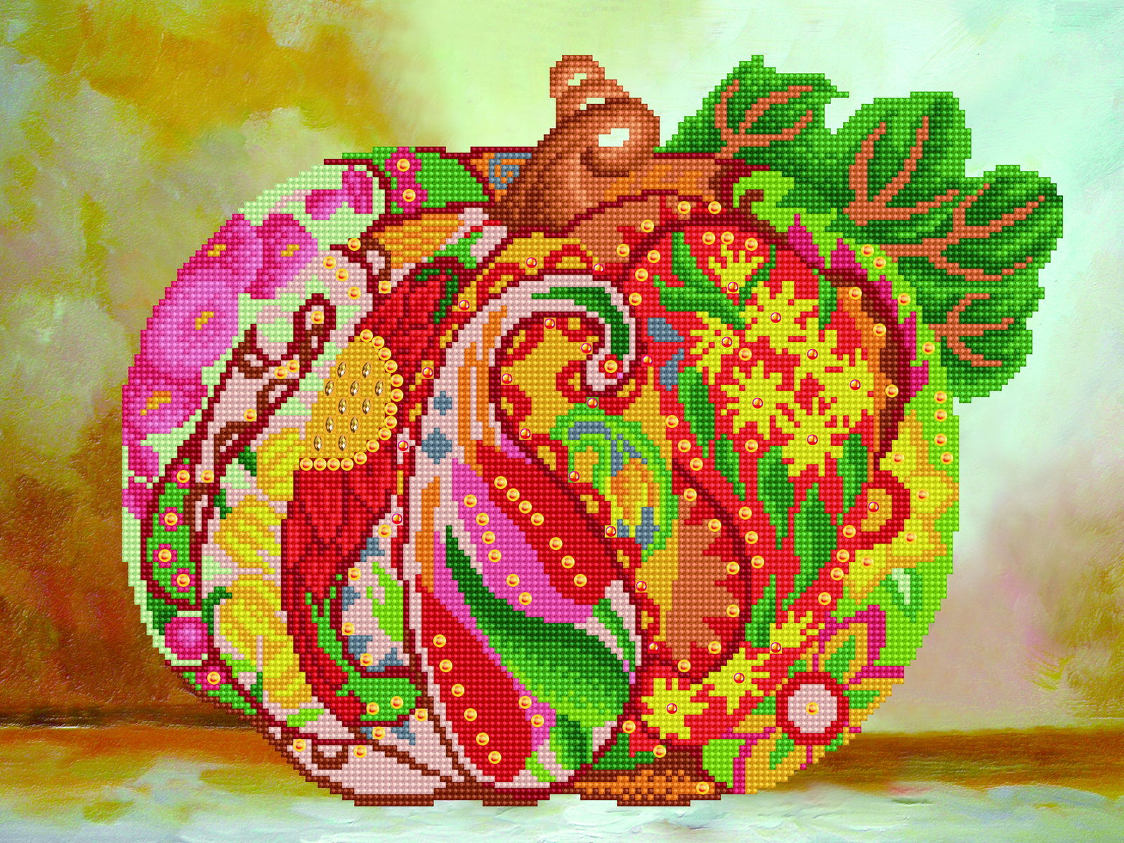 Diamond Dotz Autumn Pumpkin Rose Sparkle - 20.5" x 15.4"