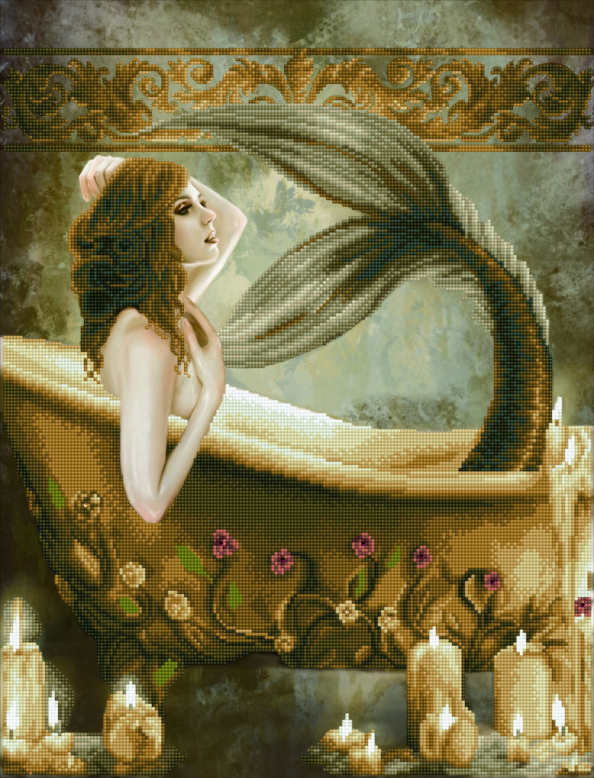 Diamond Dotz Bath Time Mermaid - 20.5" x 26.8"