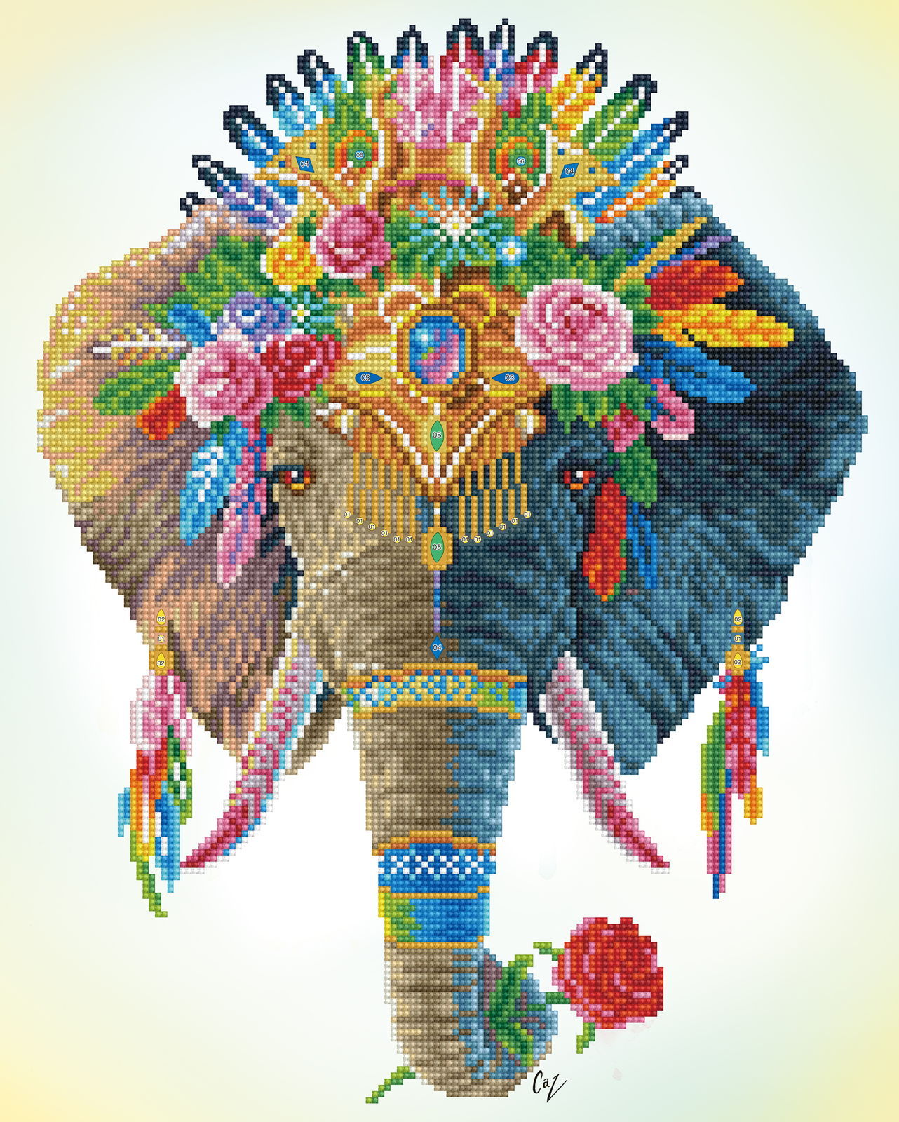 Diamond Dotz Bohemian Elephant - 16.1" x 20.1"