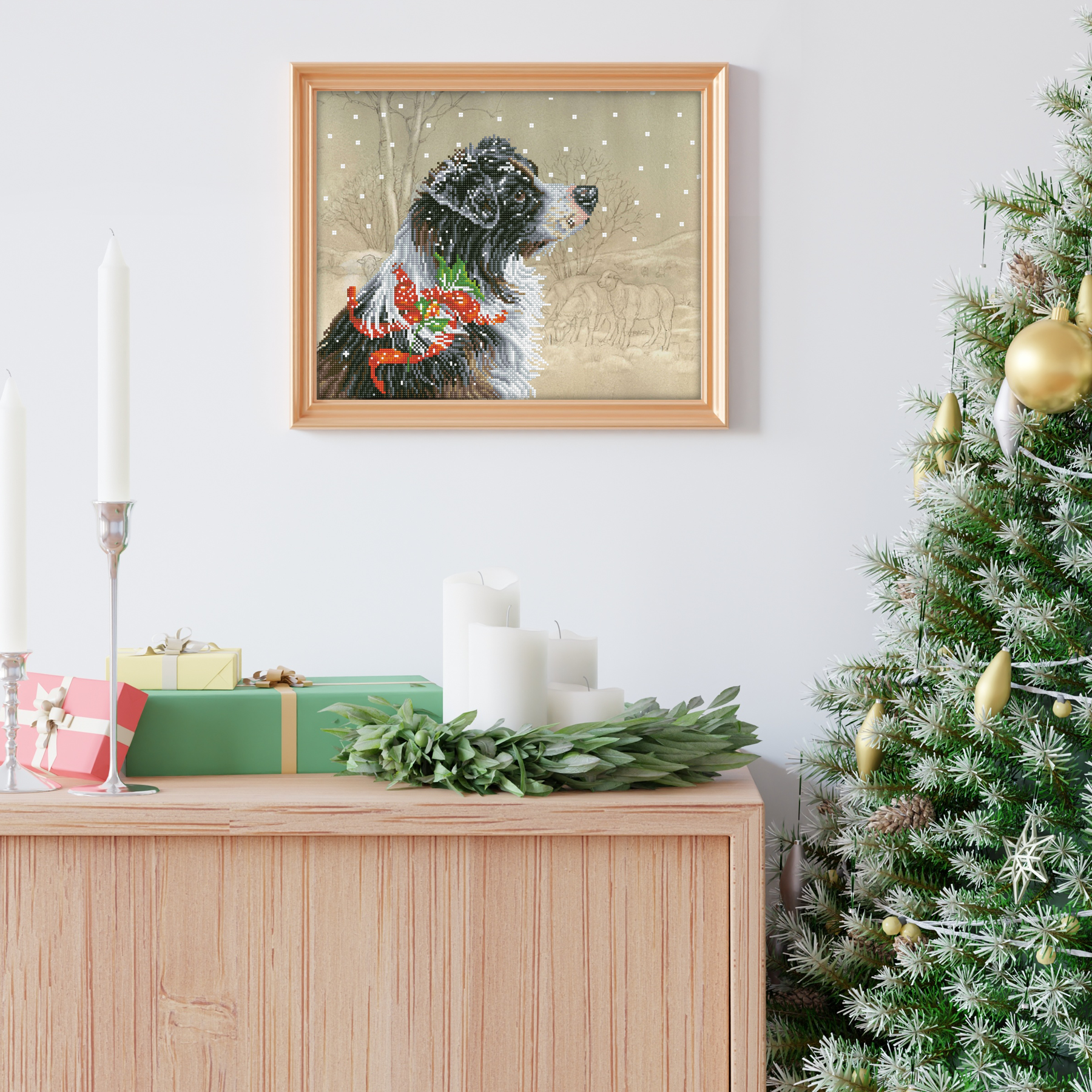 Diamond Dotz Christmas Collie - 19.7" x 15.8"