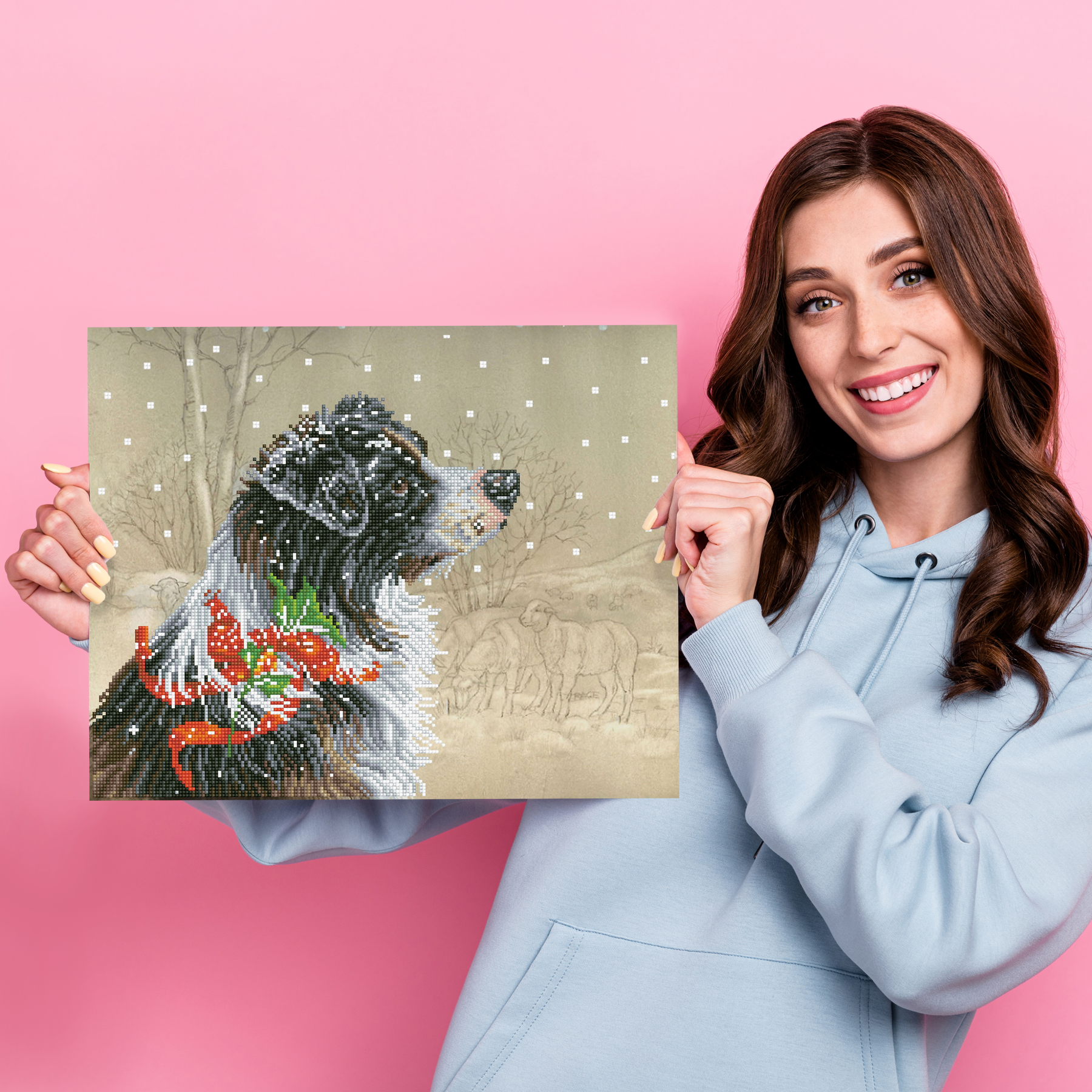 Diamond Dotz Christmas Collie - 19.7" x 15.8"