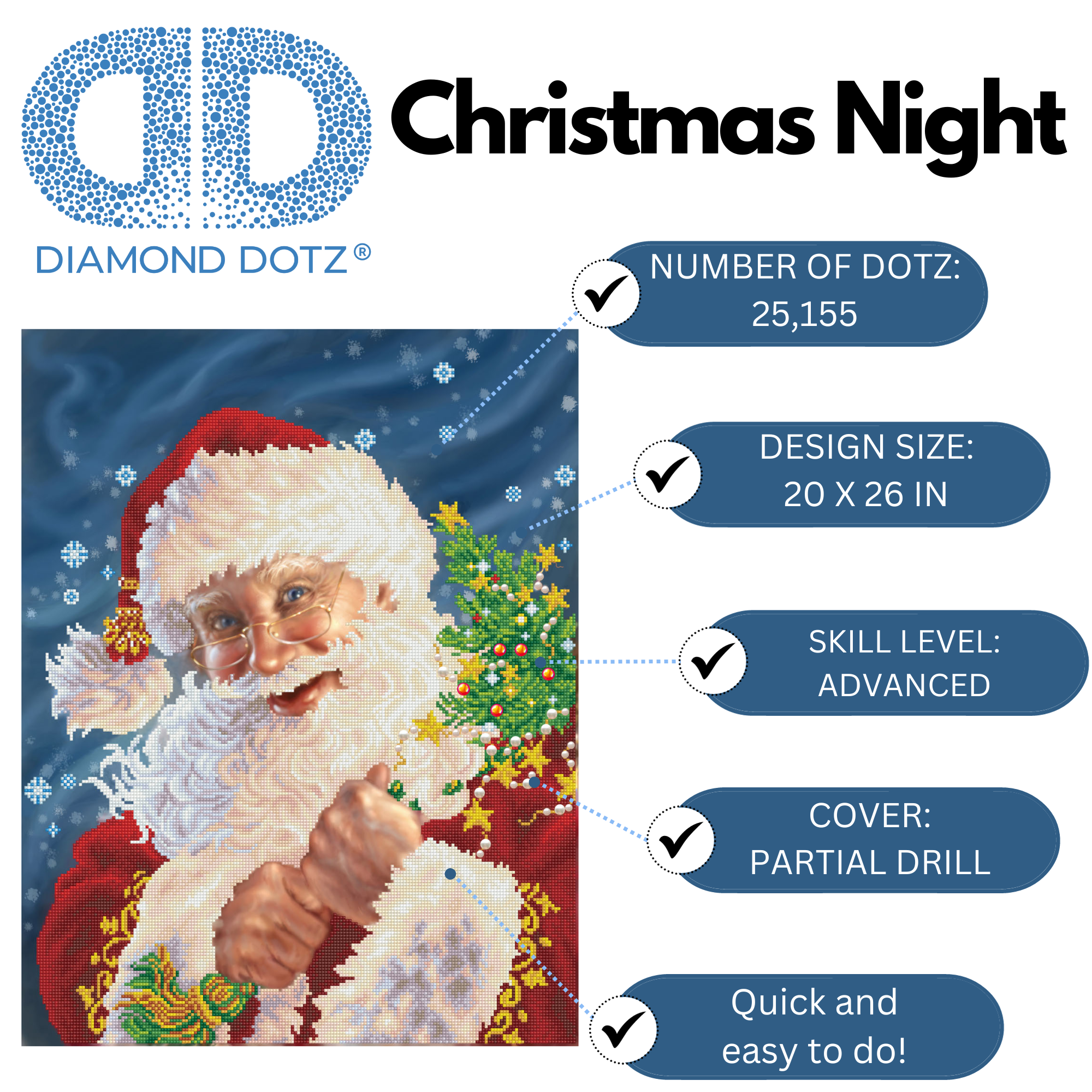 Diamond Dotz Christmas Night - 20.5" x 26.4"