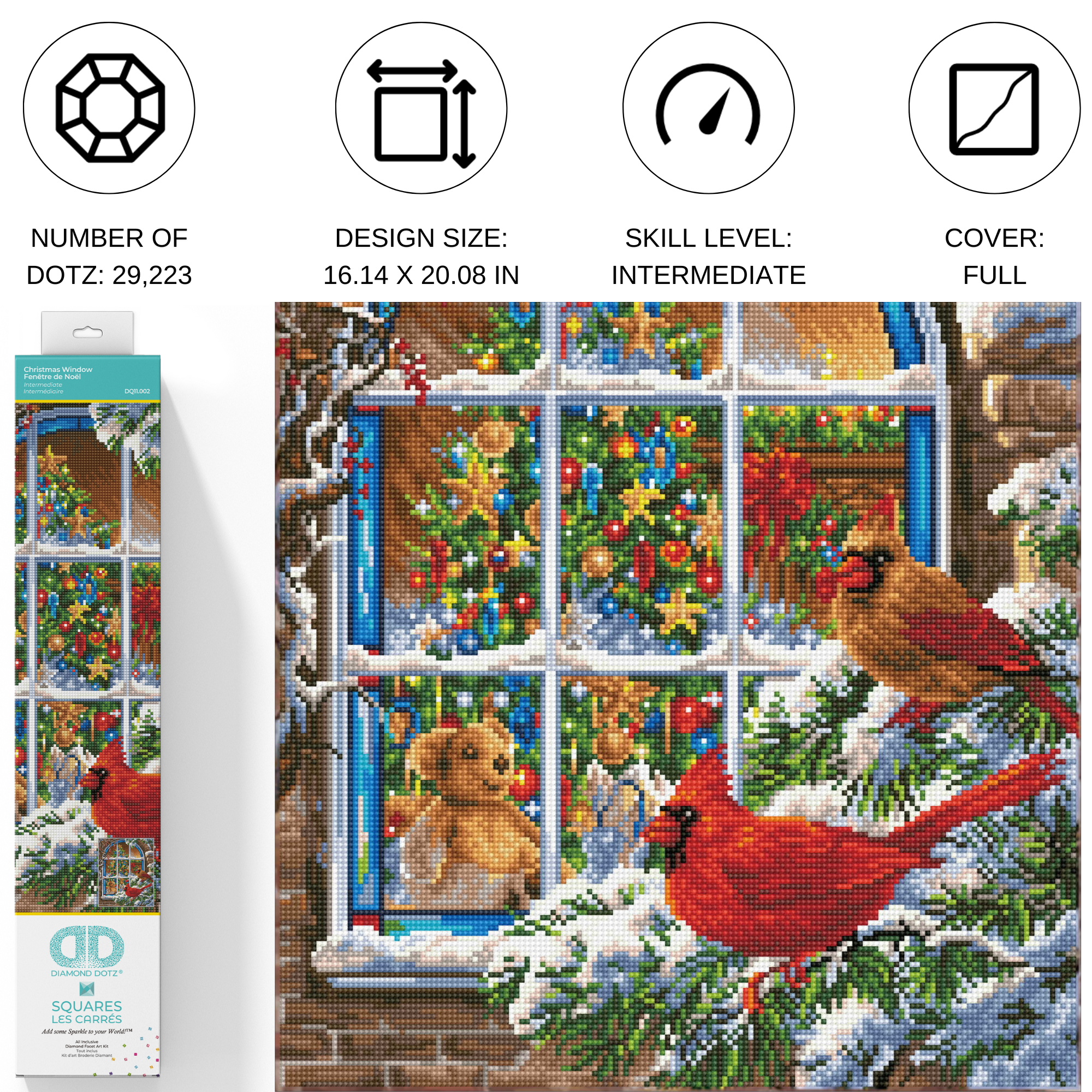 Diamond Dotz Christmas Window - 16.1" x 20.1"