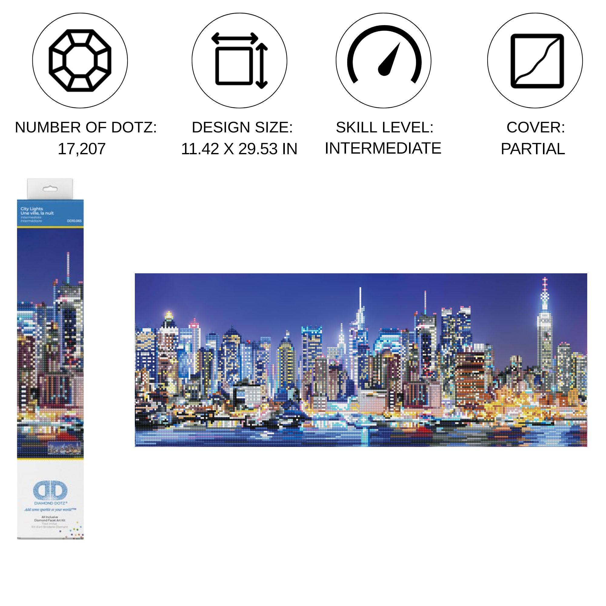 Diamond Dotz City Lights - 29.5" x 11.4"