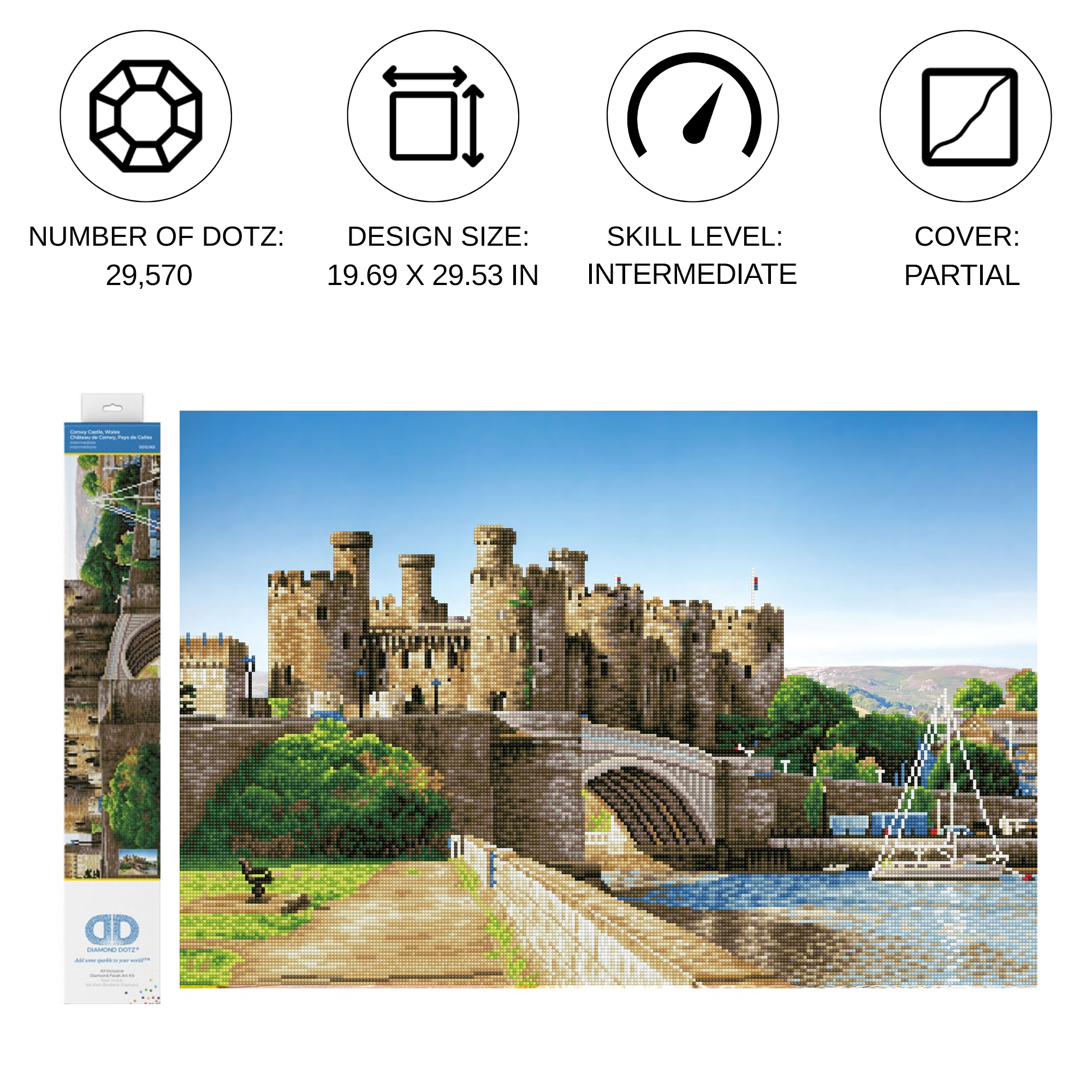 Diamond Dotz Conwy Castle Wales - 29.5" x 19.7"