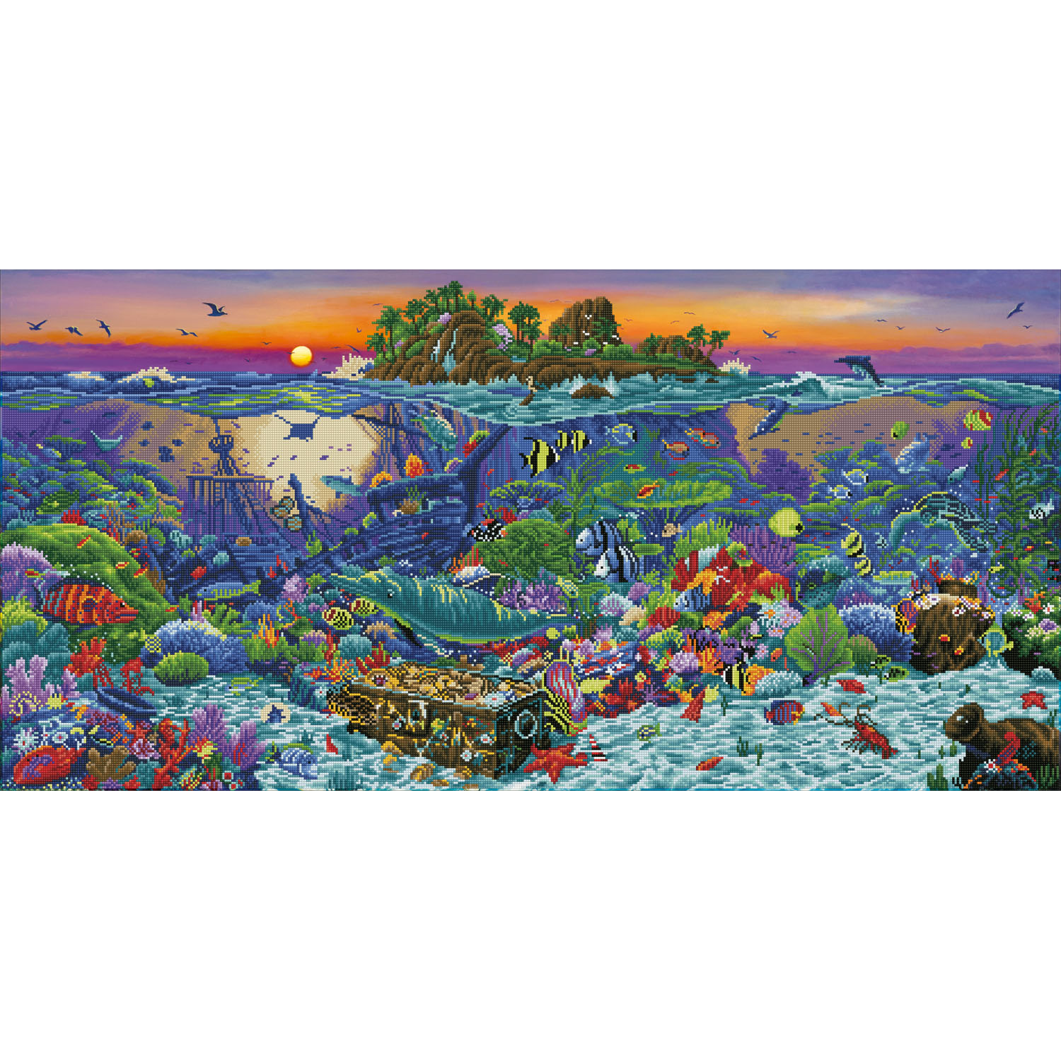 Diamond Dotz Coral Reef Island - 52.0" x 25.6"
