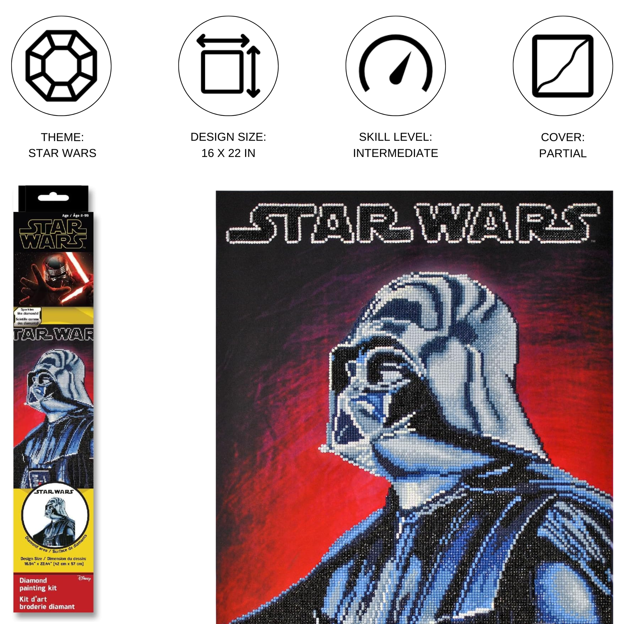 Diamond Dotz Darth Vader - 16.5" x 22.4"