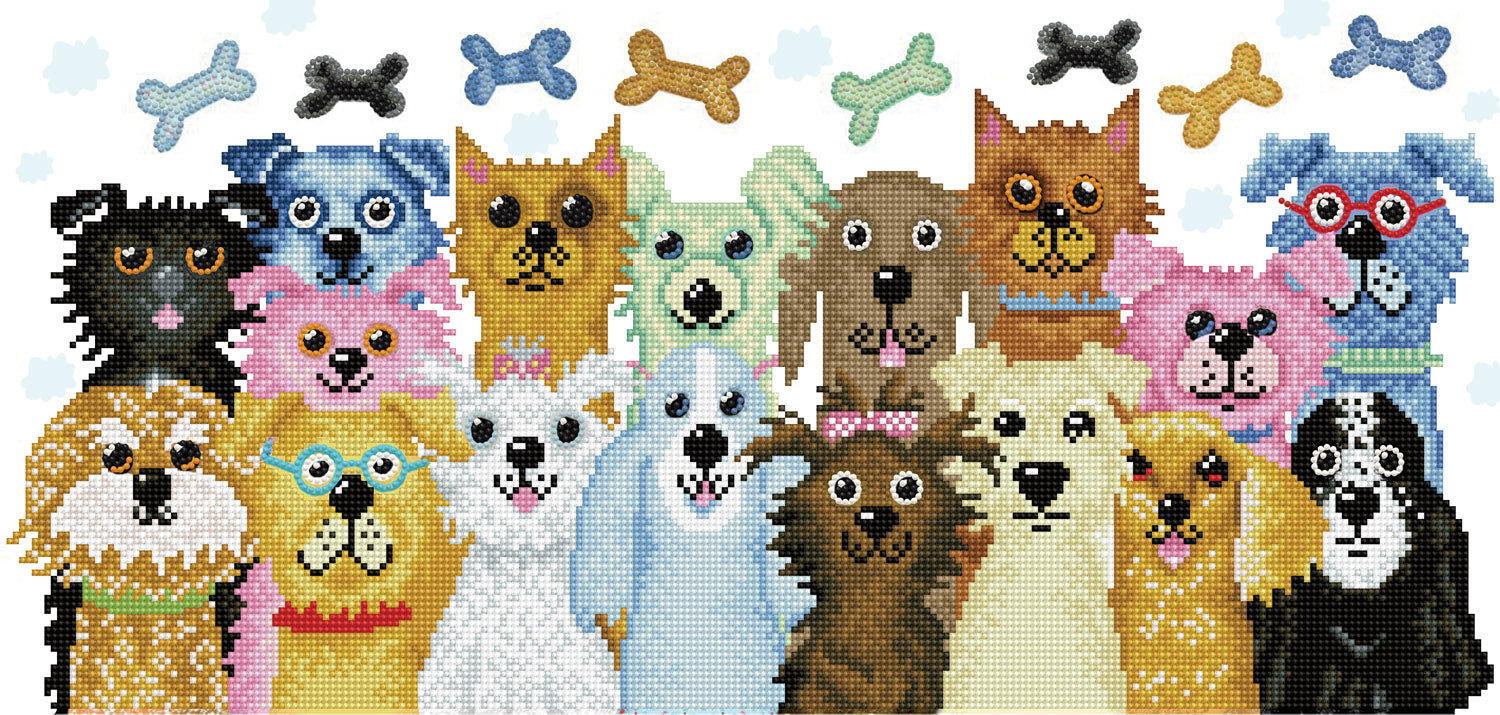 Diamond Dotz Dogs Dinner - 26.4" x 12.6"