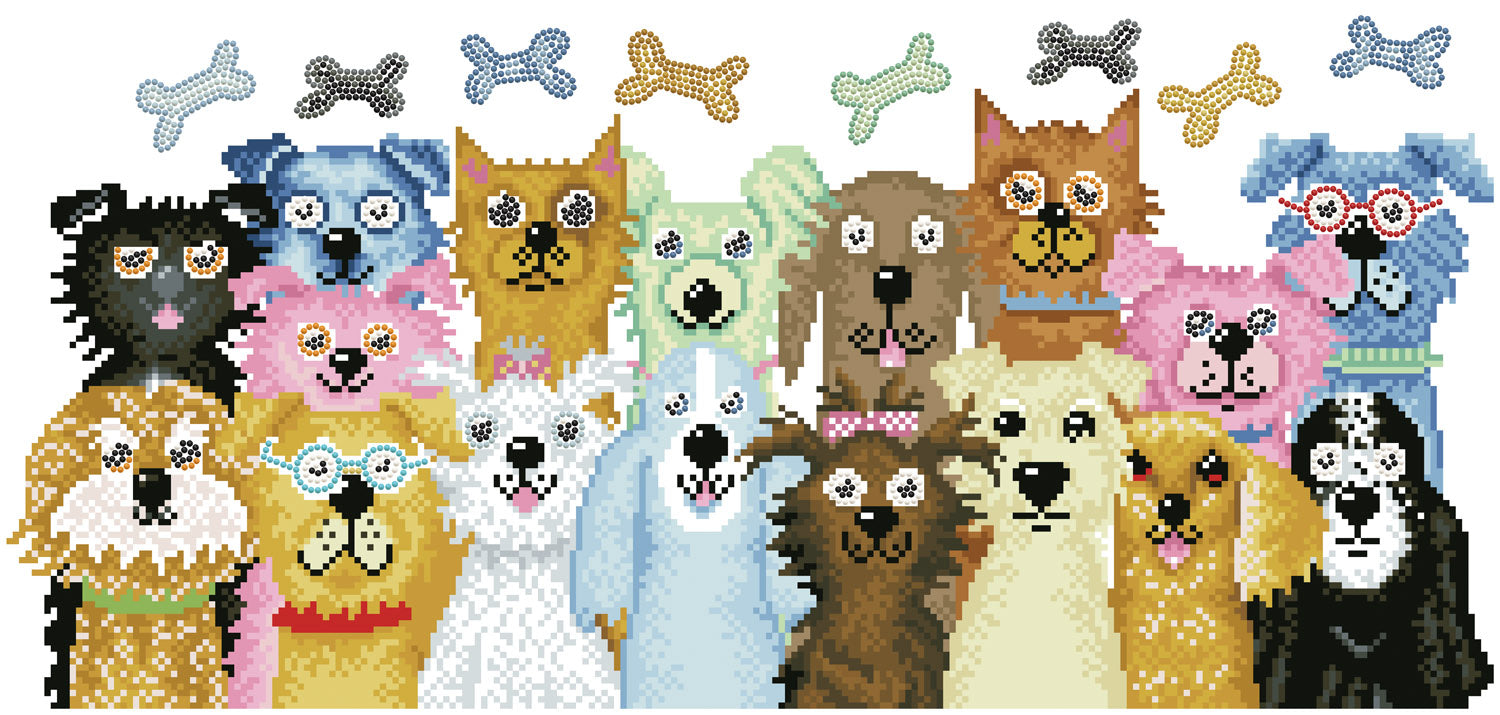 Diamond Dotz Dogs Dinner - 26.4" x 12.6"