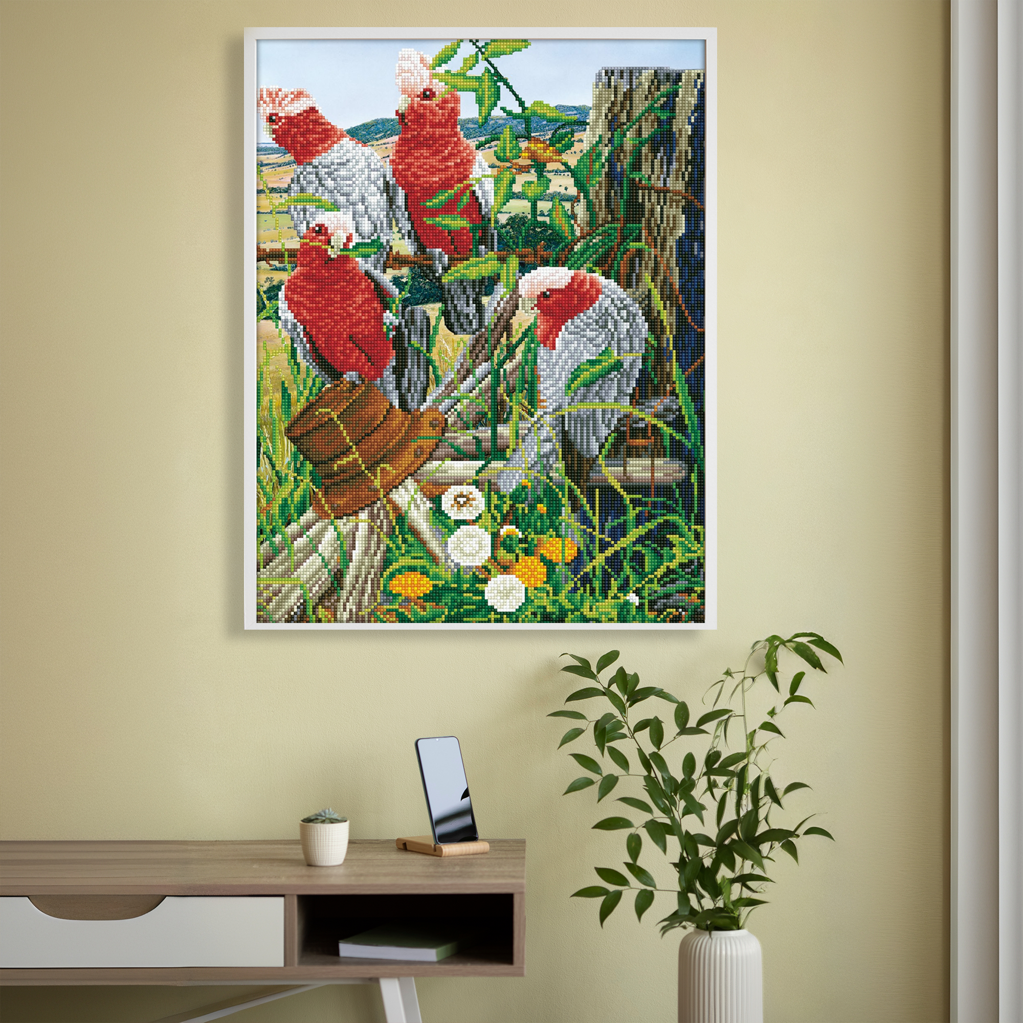 Diamond Dotz Galah Quartet - 18.5" x 22.4"