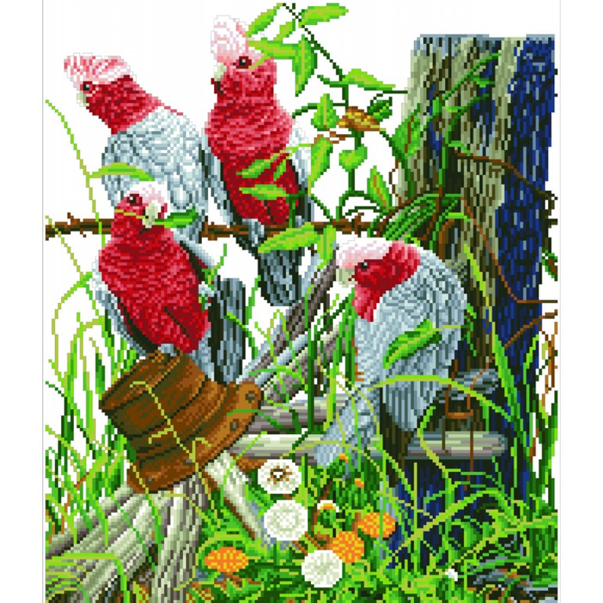 Diamond Dotz Galah Quartet - 18.5" x 22.4"