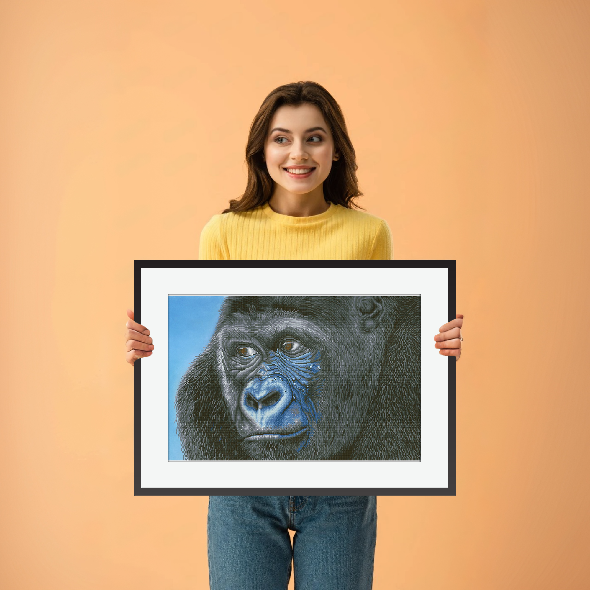 Diamond Dotz Kibali Western Lowland Gorilla - 39.4" x 25.6"