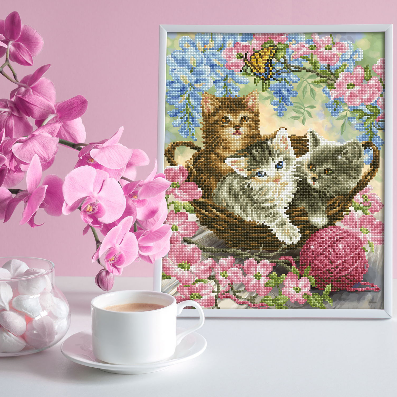 Diamond Dotz Kitty Knits - 15.8" x 19.7"