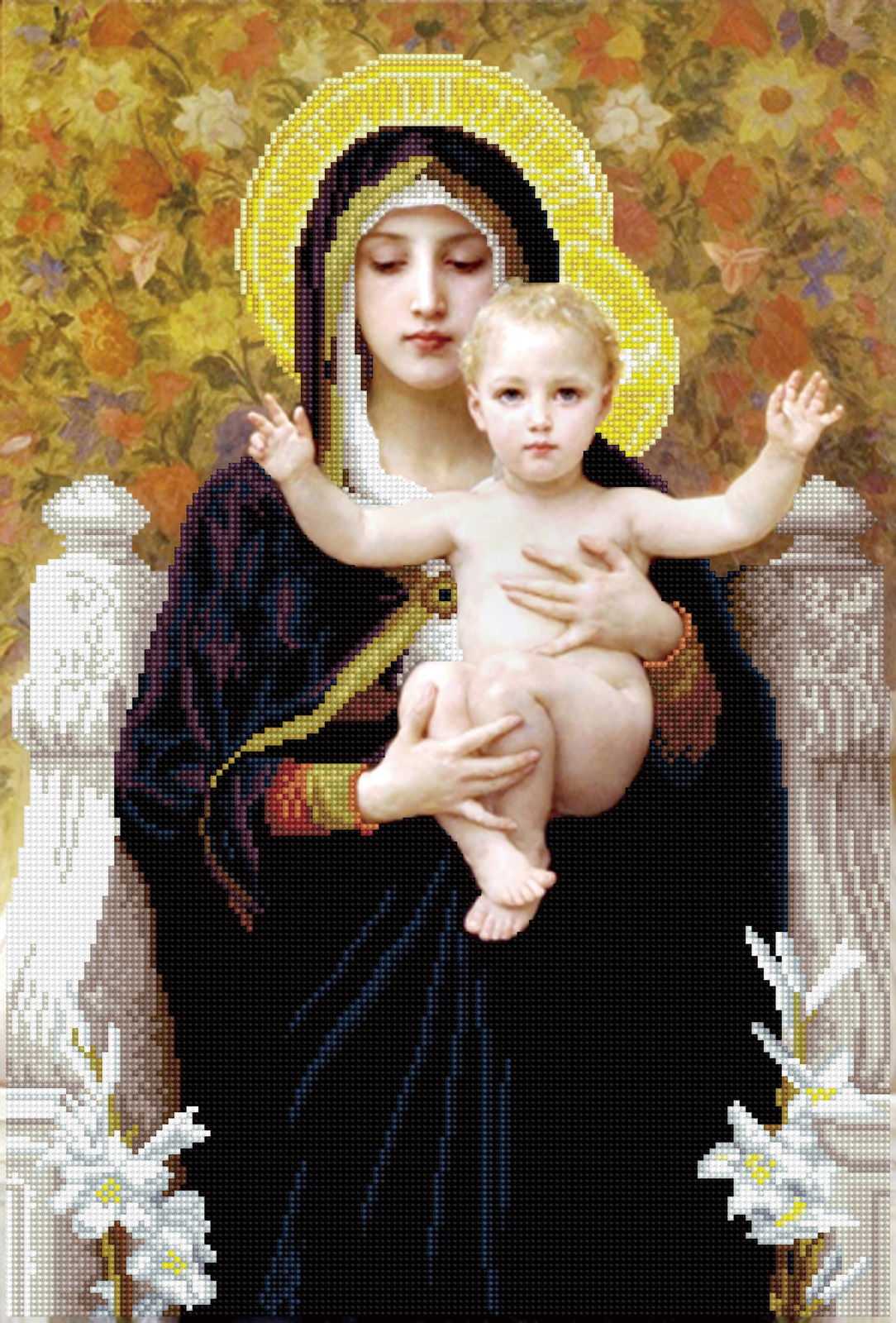 Diamond Dotz La Vierge au Lys (apres William-Adolphe Bouguereay) - 16.5" x 24.4"