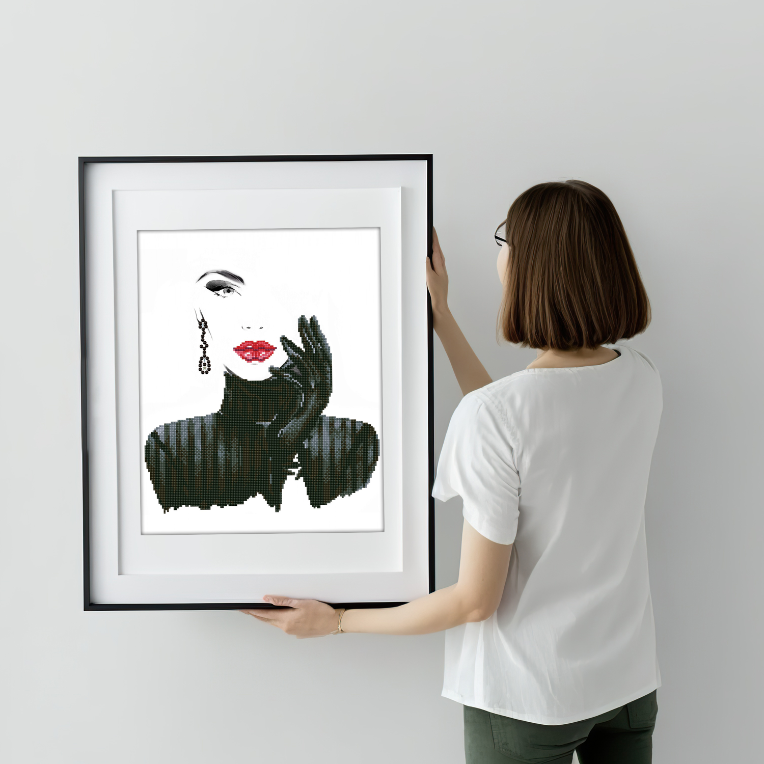 Diamond Dotz Lady in Black - 16.5" x 20.5"