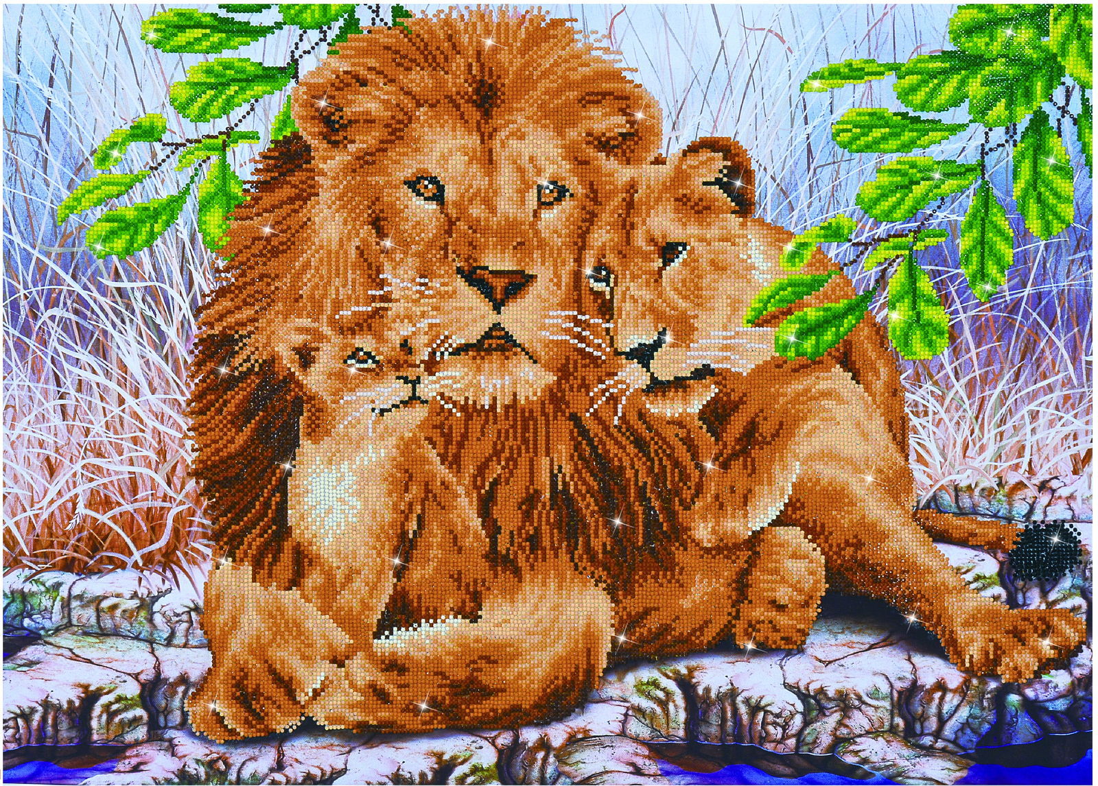 Diamond Dotz Lion Family - 30.3" x 21.7"