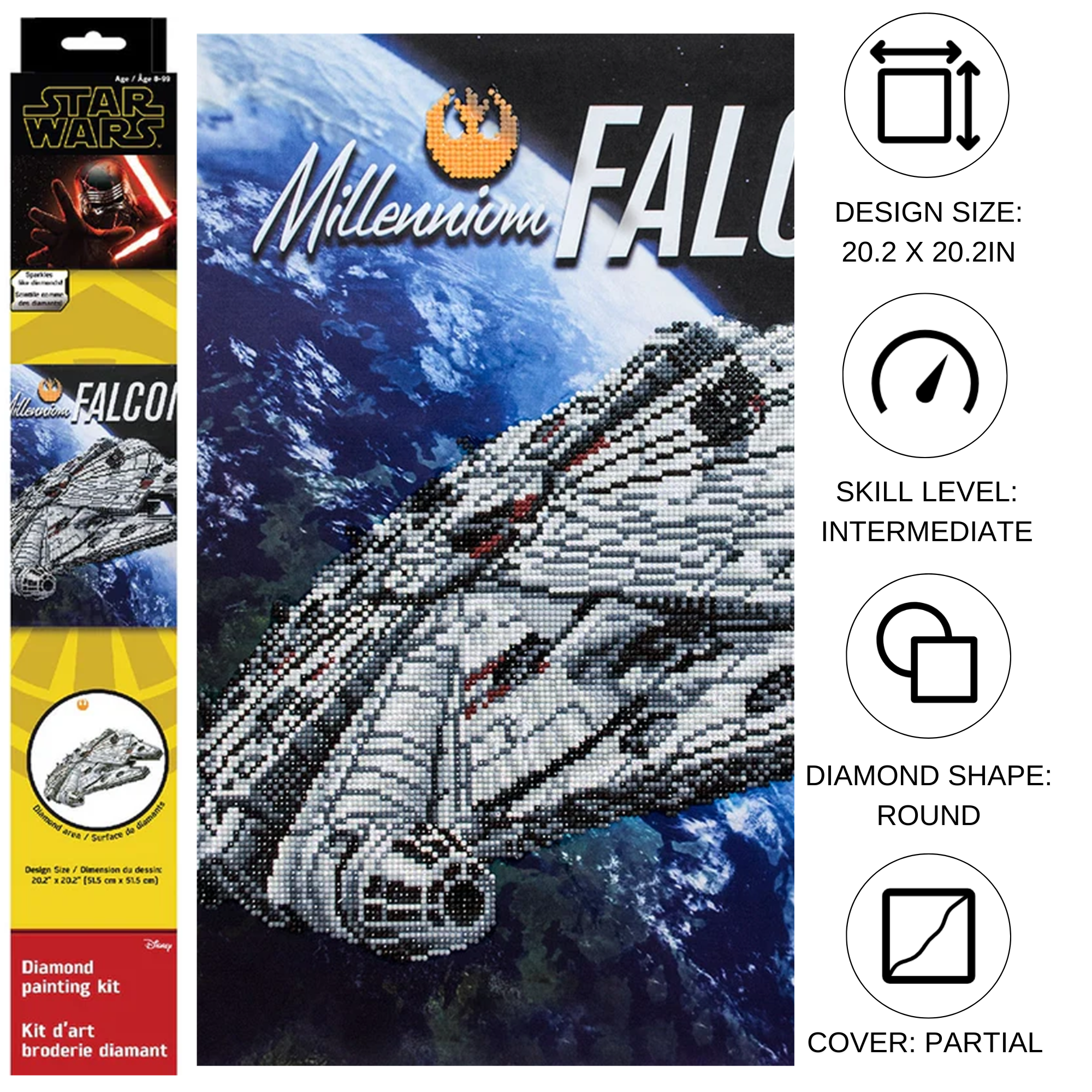 Diamond Dotz Millennium Falcon - 20.3" x 20.3"