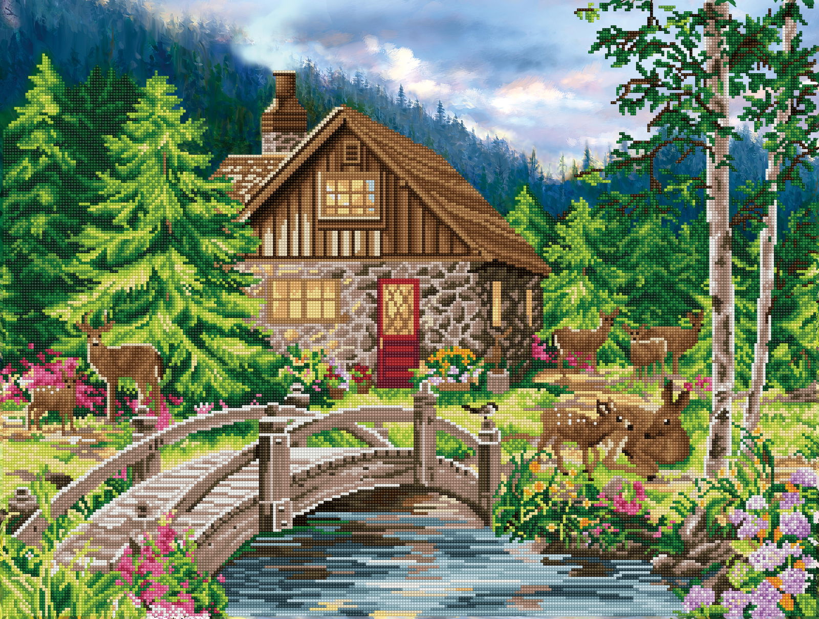 Diamond Dotz Old Stone Cottage - 32.3" x 24.4"