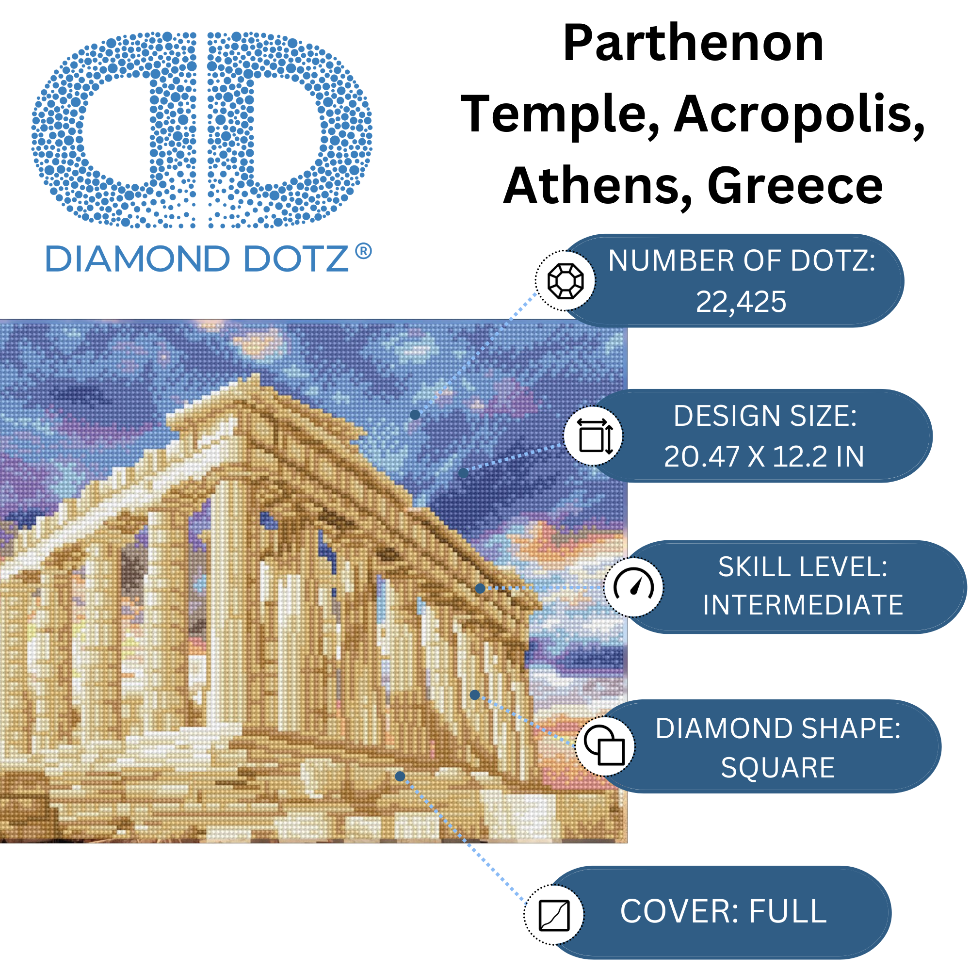 Diamond Dotz Parthenon Temple - 20.5" x 12.2"