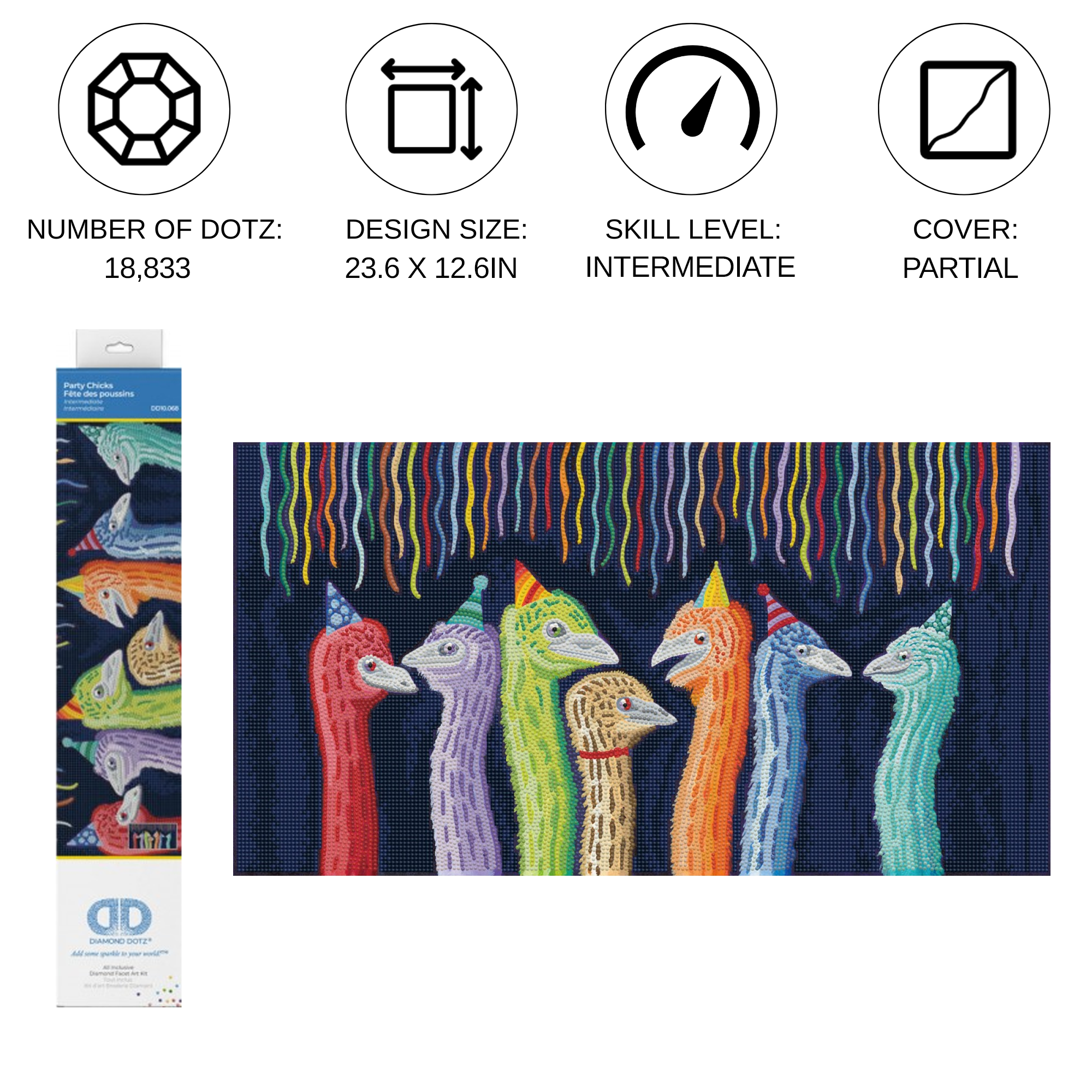 Diamond Dotz Party Chicks - 23.6" x 12.6"