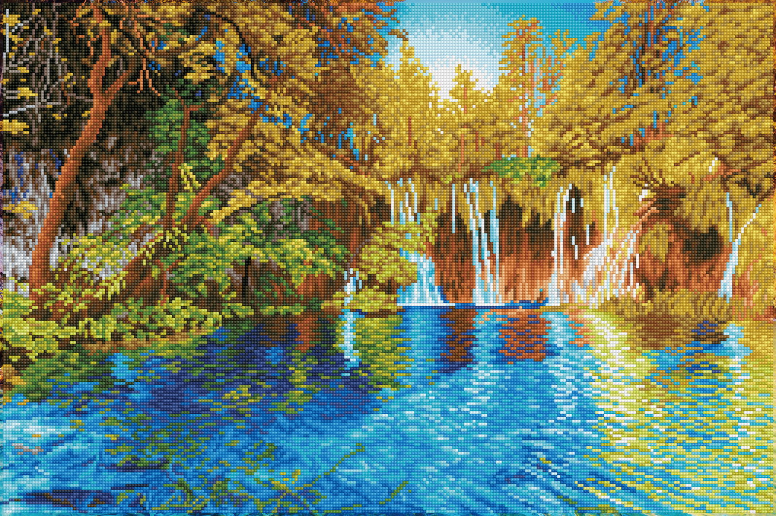 Diamond Dotz Picturesque Falls Plitvice Lakes National Park - 29.5" x 19.7"