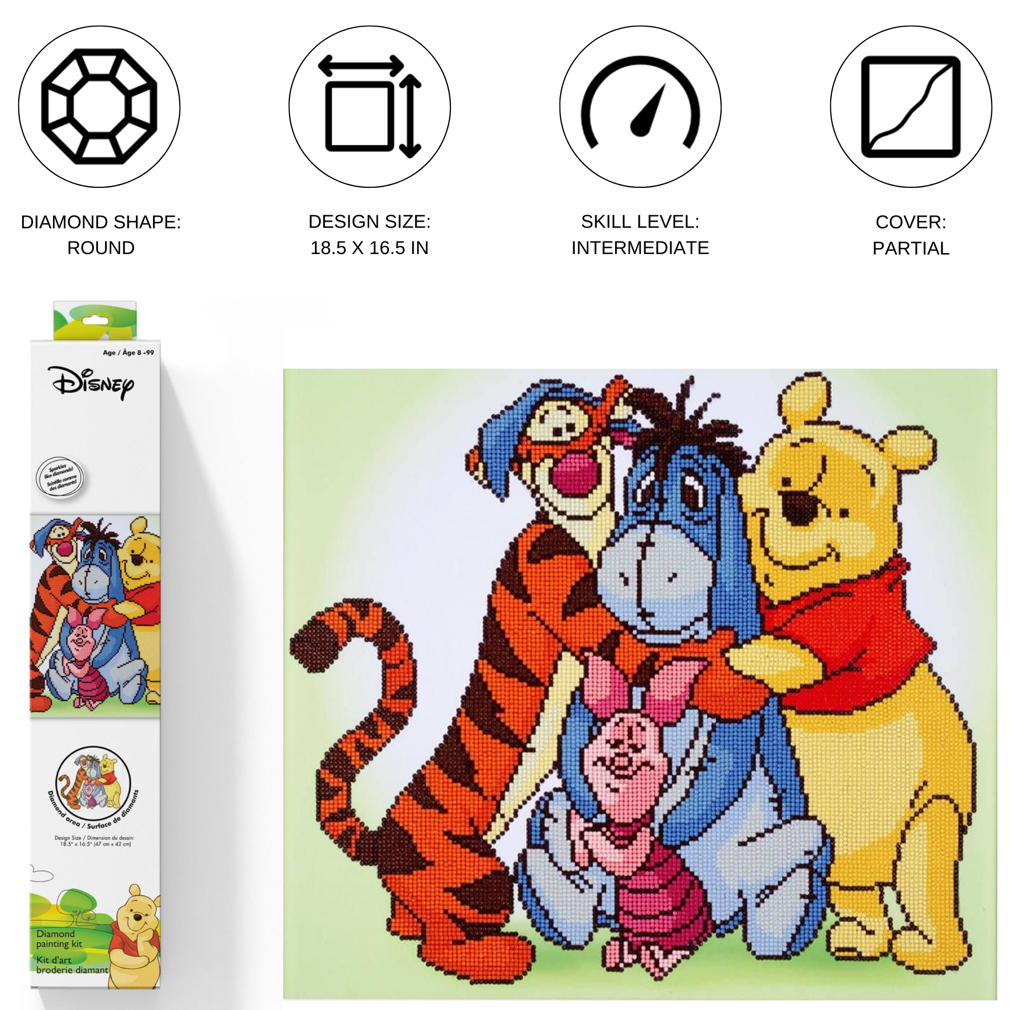 Diamond Dotz Pooh & Friends - 18.5" x 16.5"