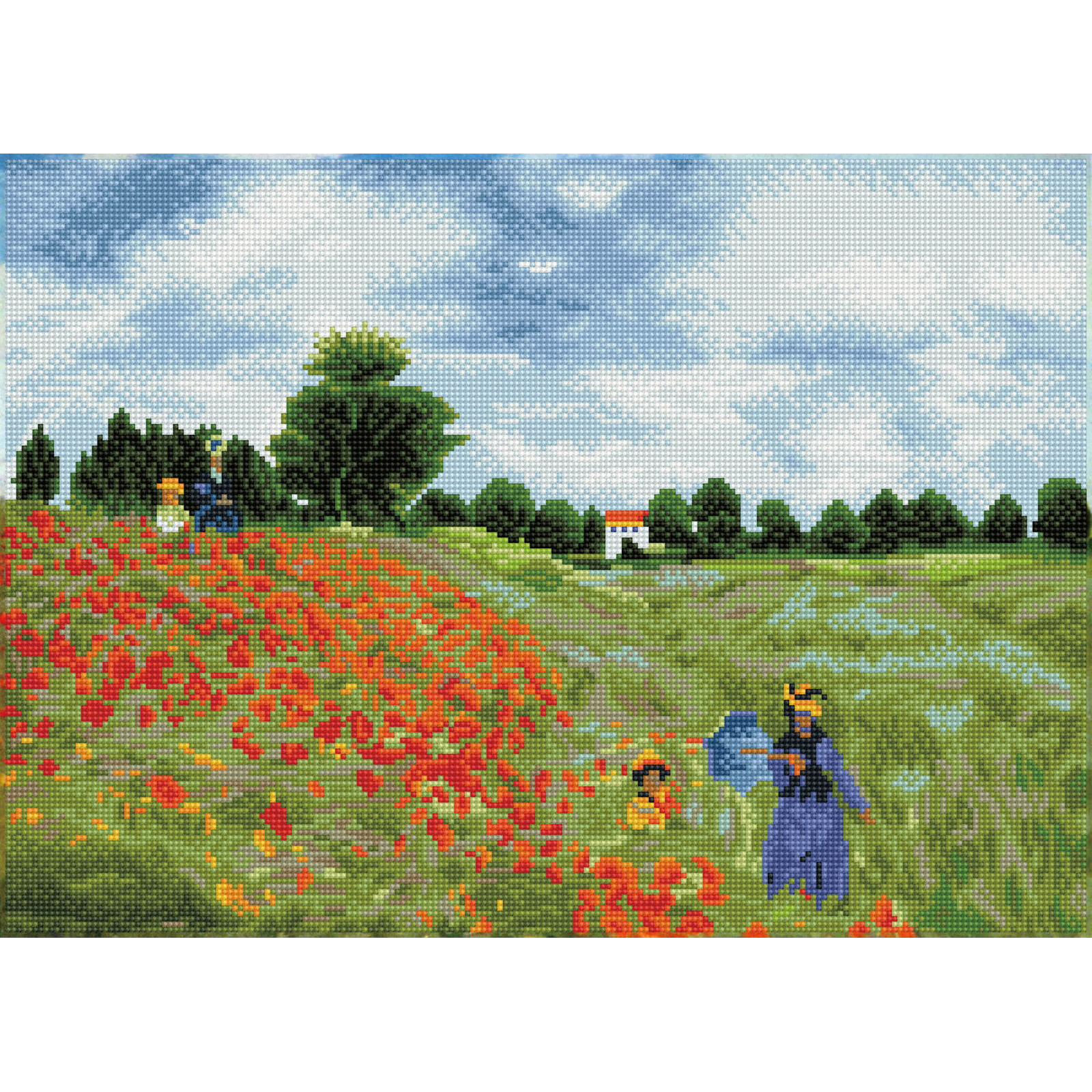 Diamond Dotz Poppy Fields (Apres Monet) - 22.4" x 16.1"