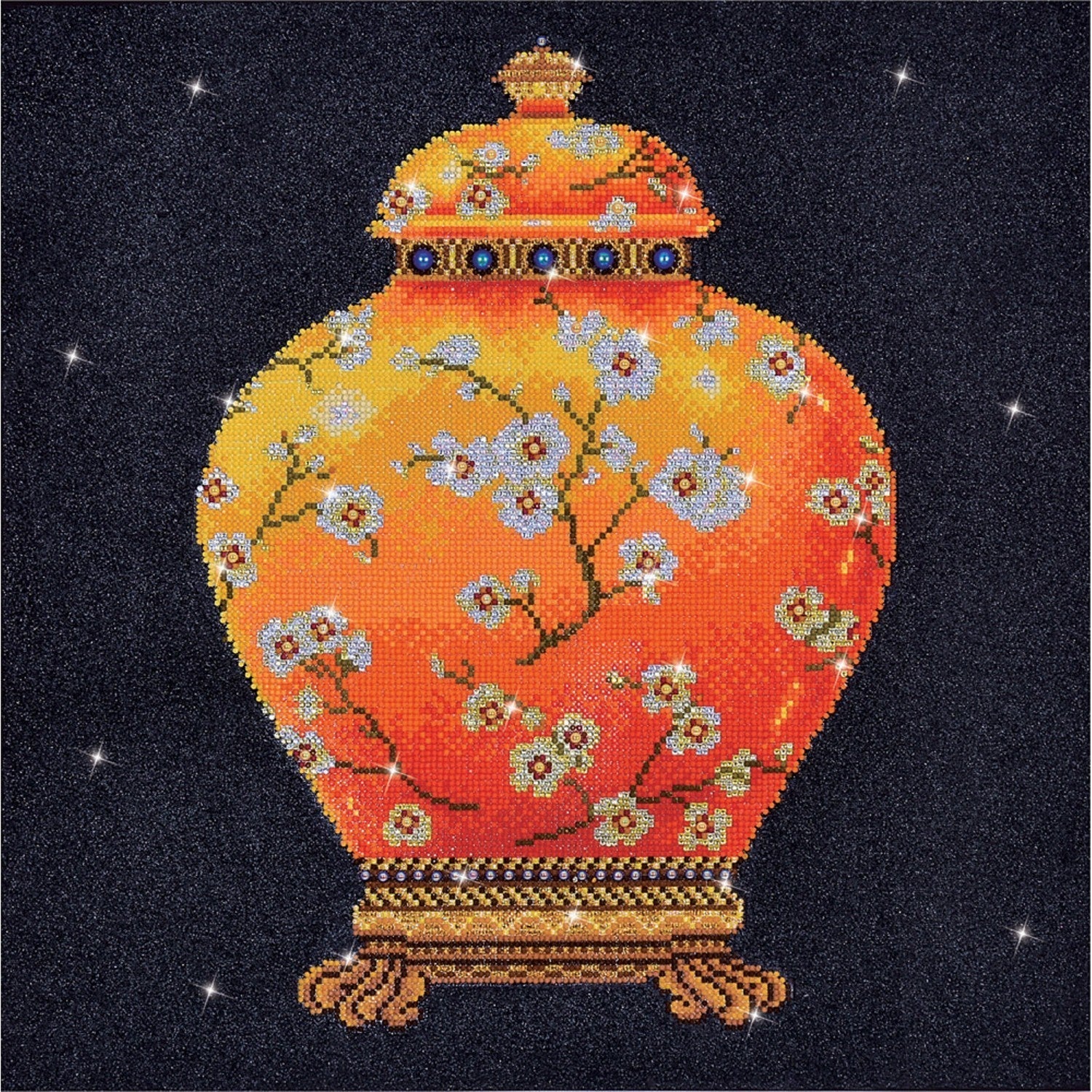 Diamond Dotz Red Vase - 20.5" x 20.5"