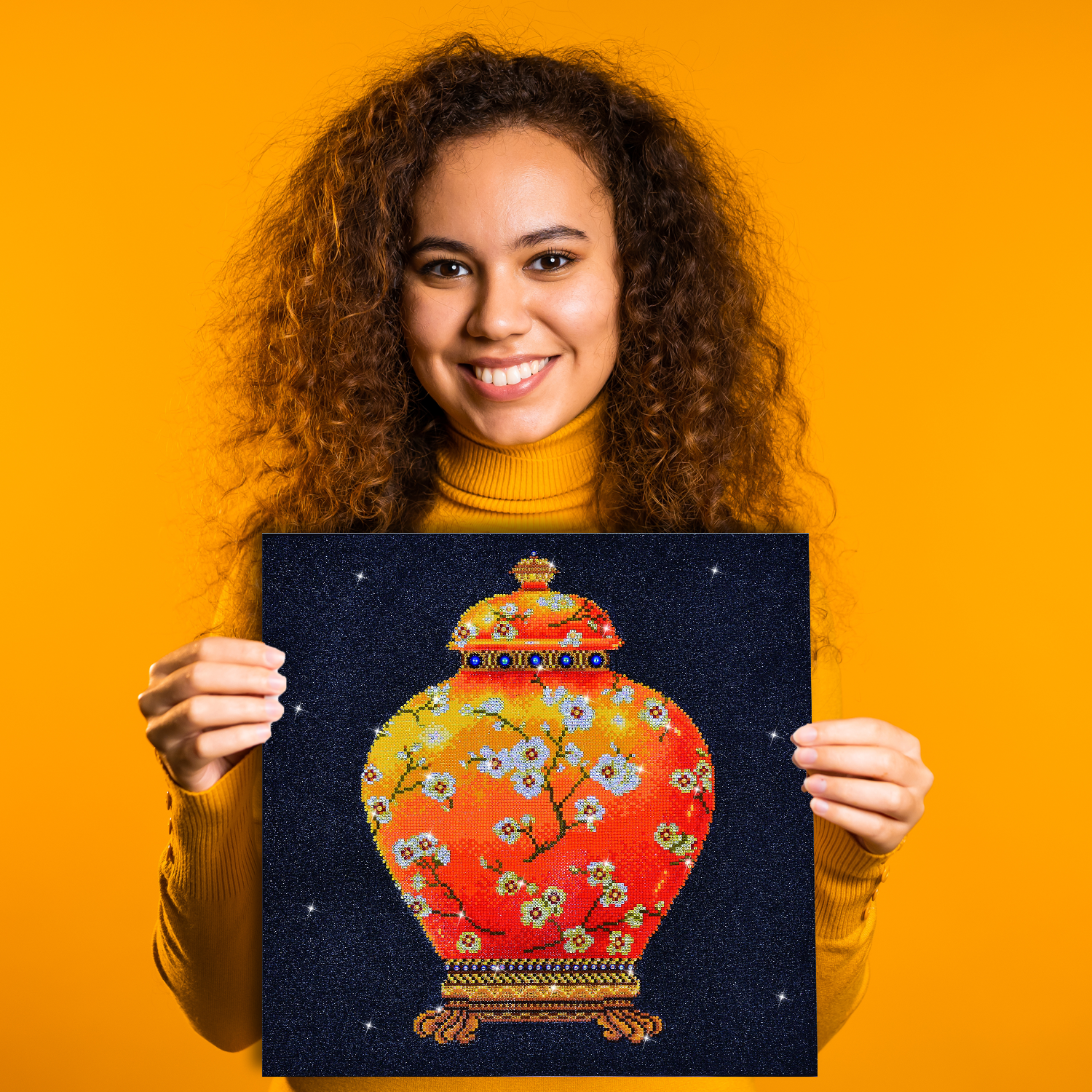 Diamond Dotz Red Vase - 20.5" x 20.5"