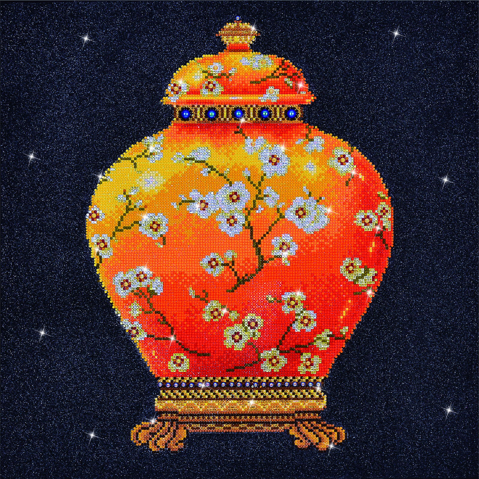 Diamond Dotz Red Vase - 20.5" x 20.5"