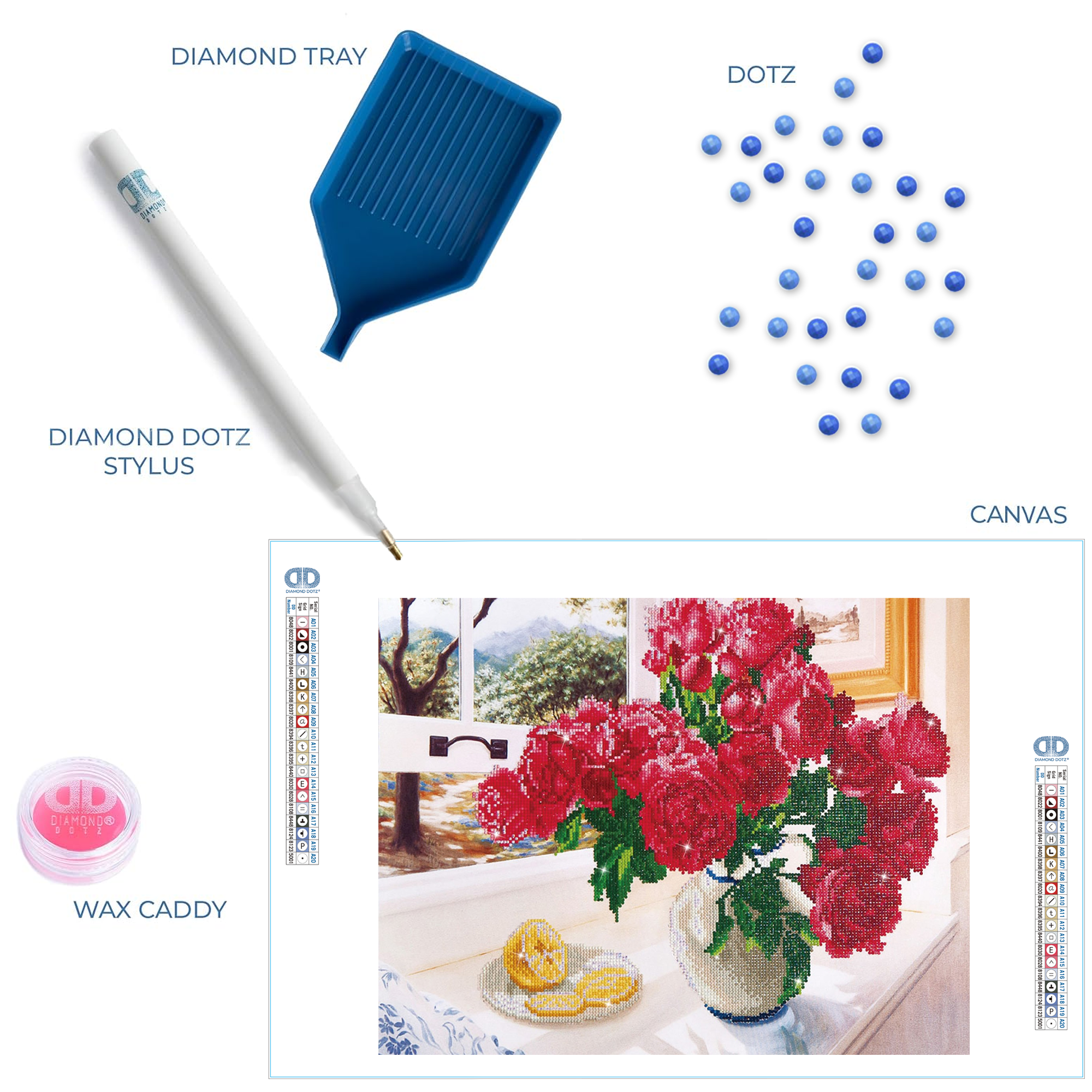 Diamond Dotz Roses by the Window - 22.4" x 19.3"