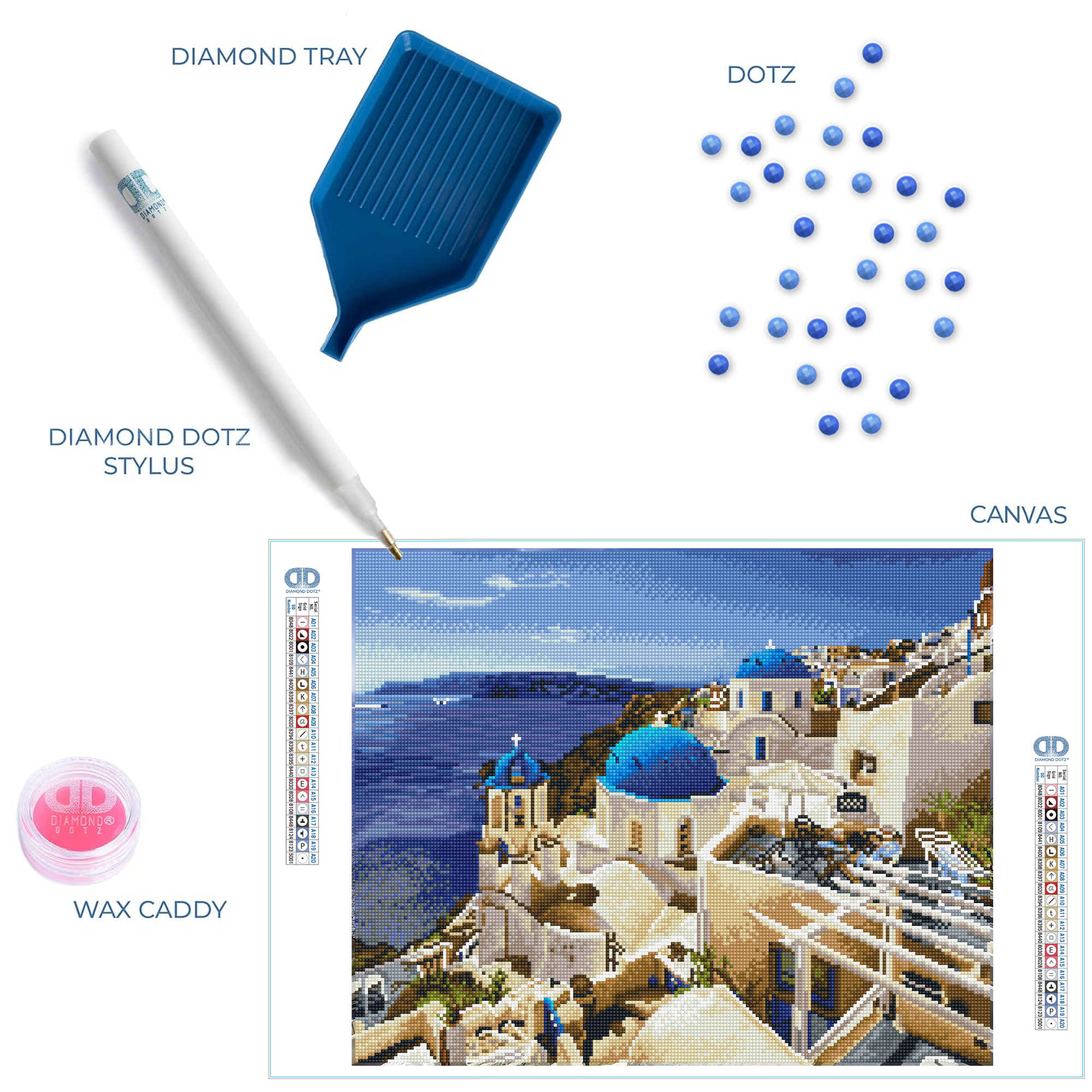 Diamond Dotz Santorini Blue - 20.5" x 16.5"